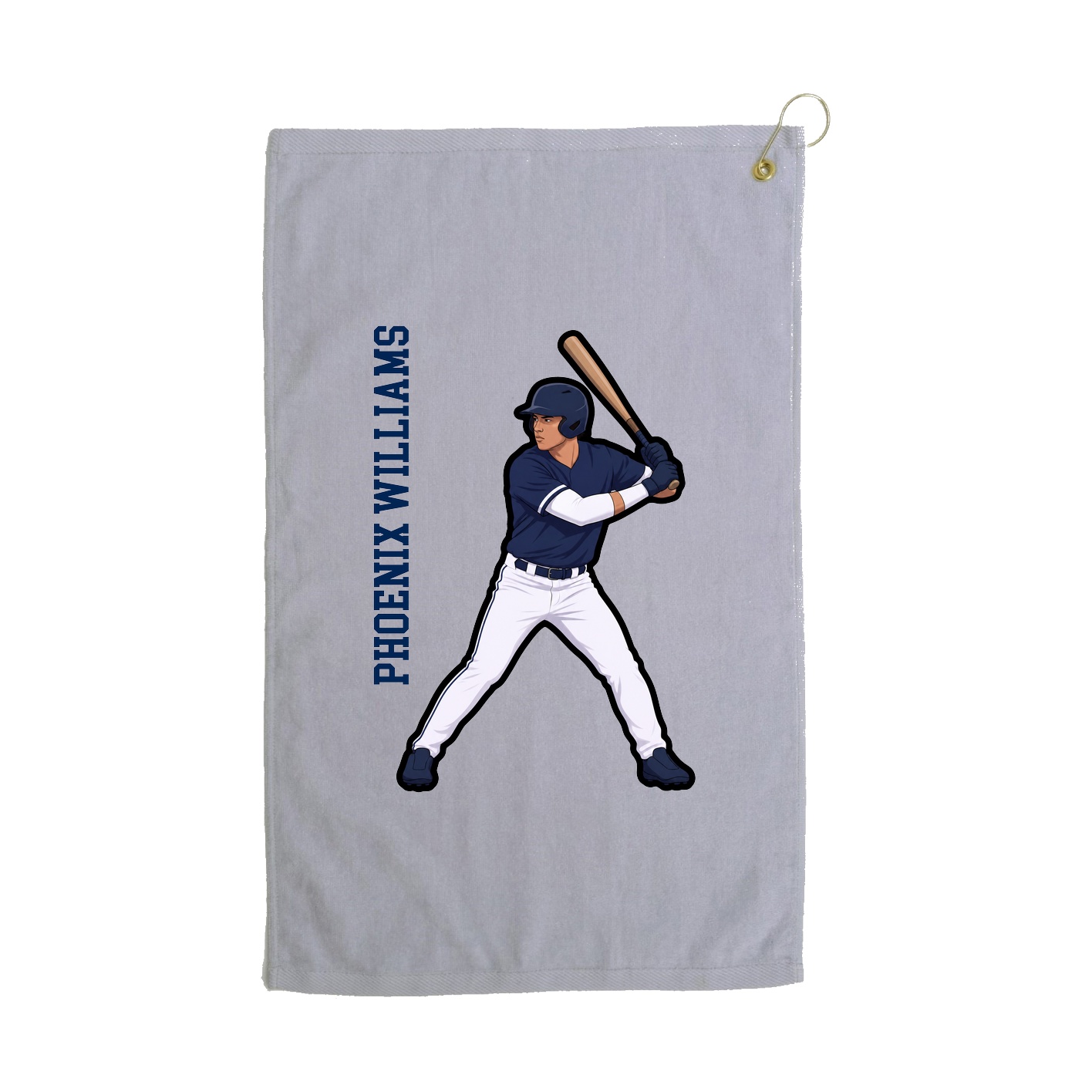 Golf Towel — Name Vertical in Grey
