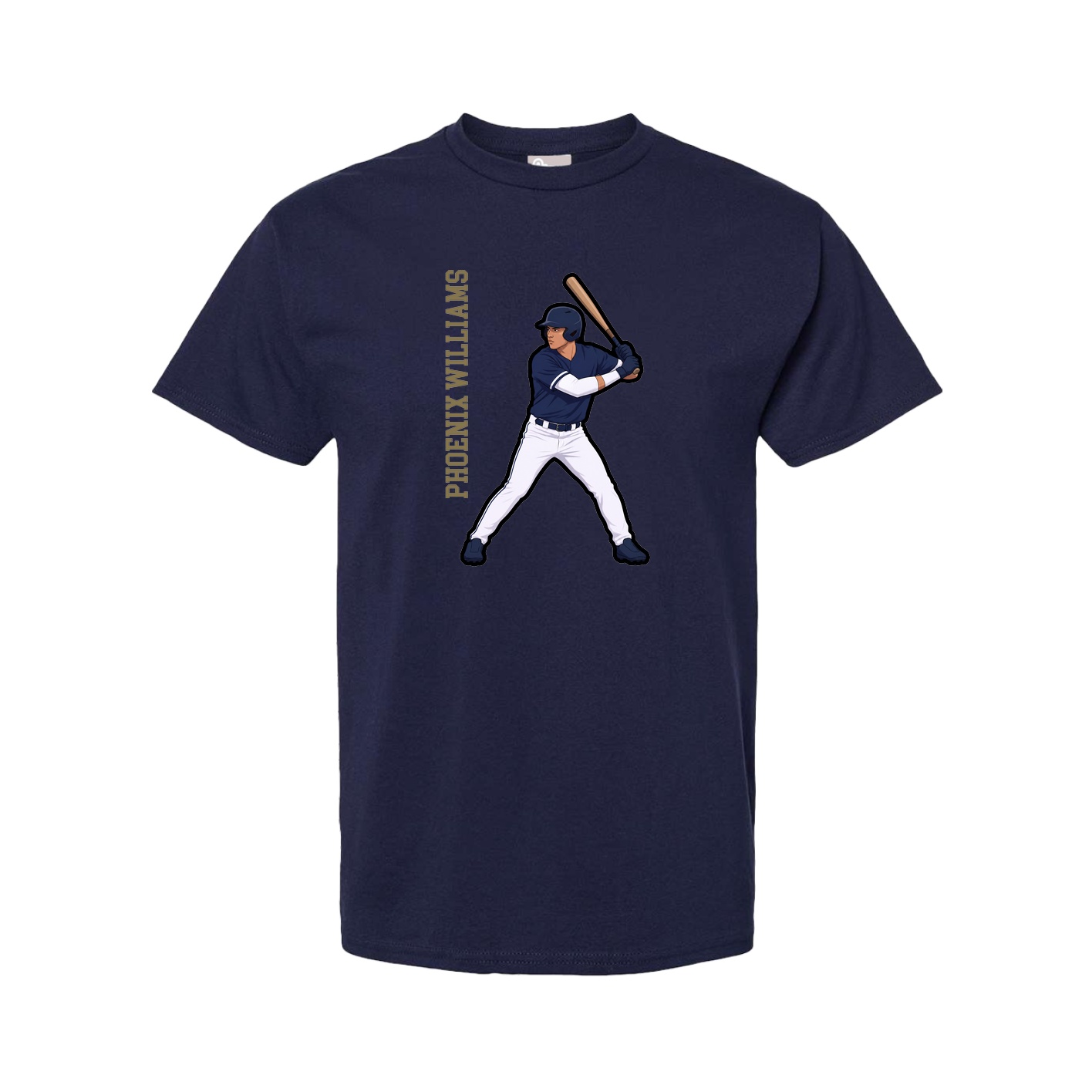 Tee — Name Vertical in Navy