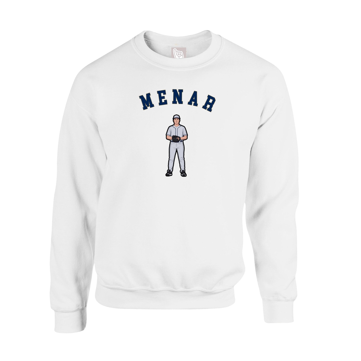Fleece Crew — Shirsey Arch in White