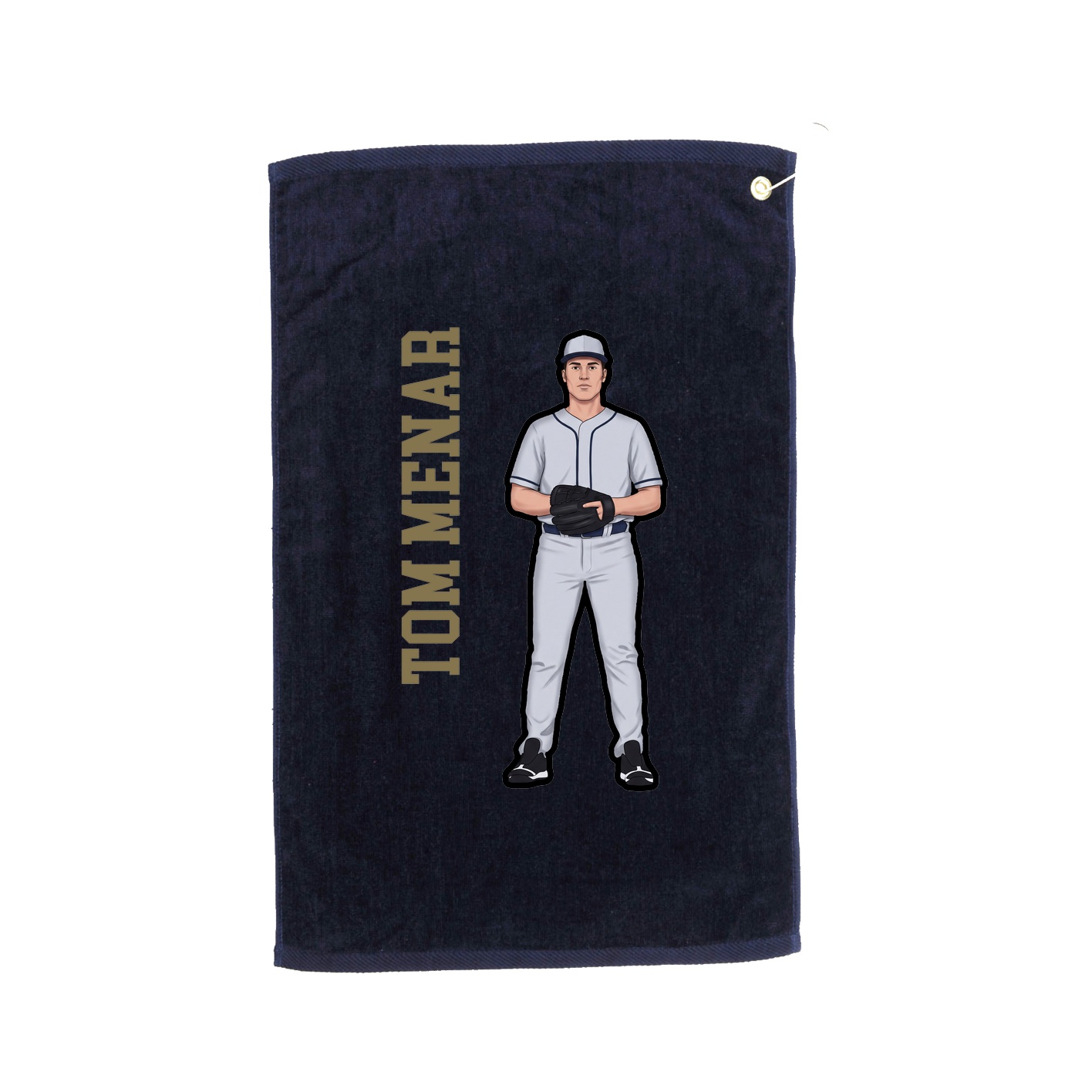 Golf Towel — Name Vertical in Navy
