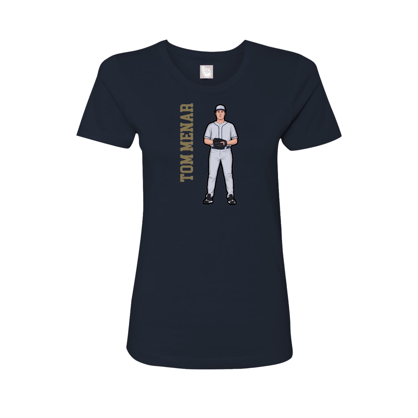 Fitted Women's Tee — Name Vertical in Navy