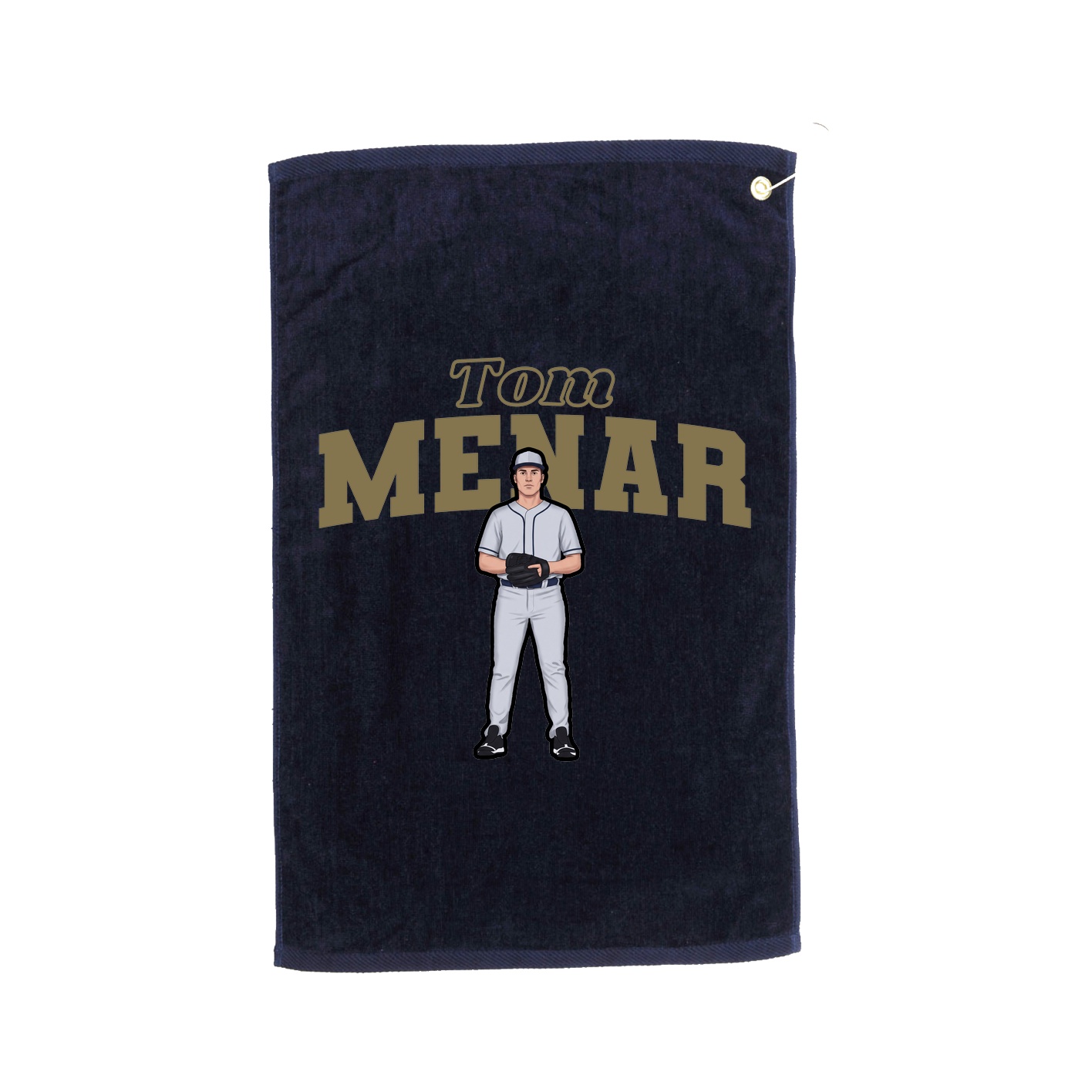 Golf Towel — Name Arch in Navy