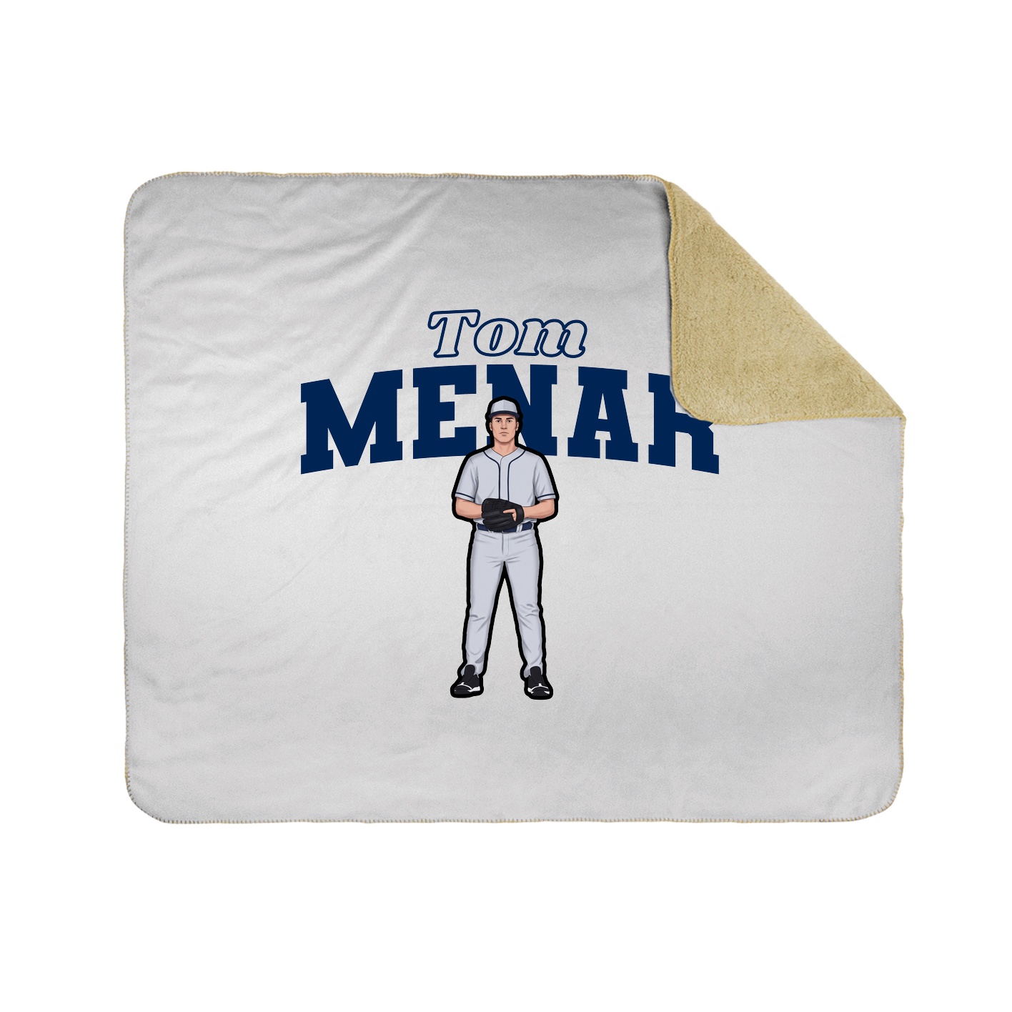 Throw Blanket — Name Arch in White