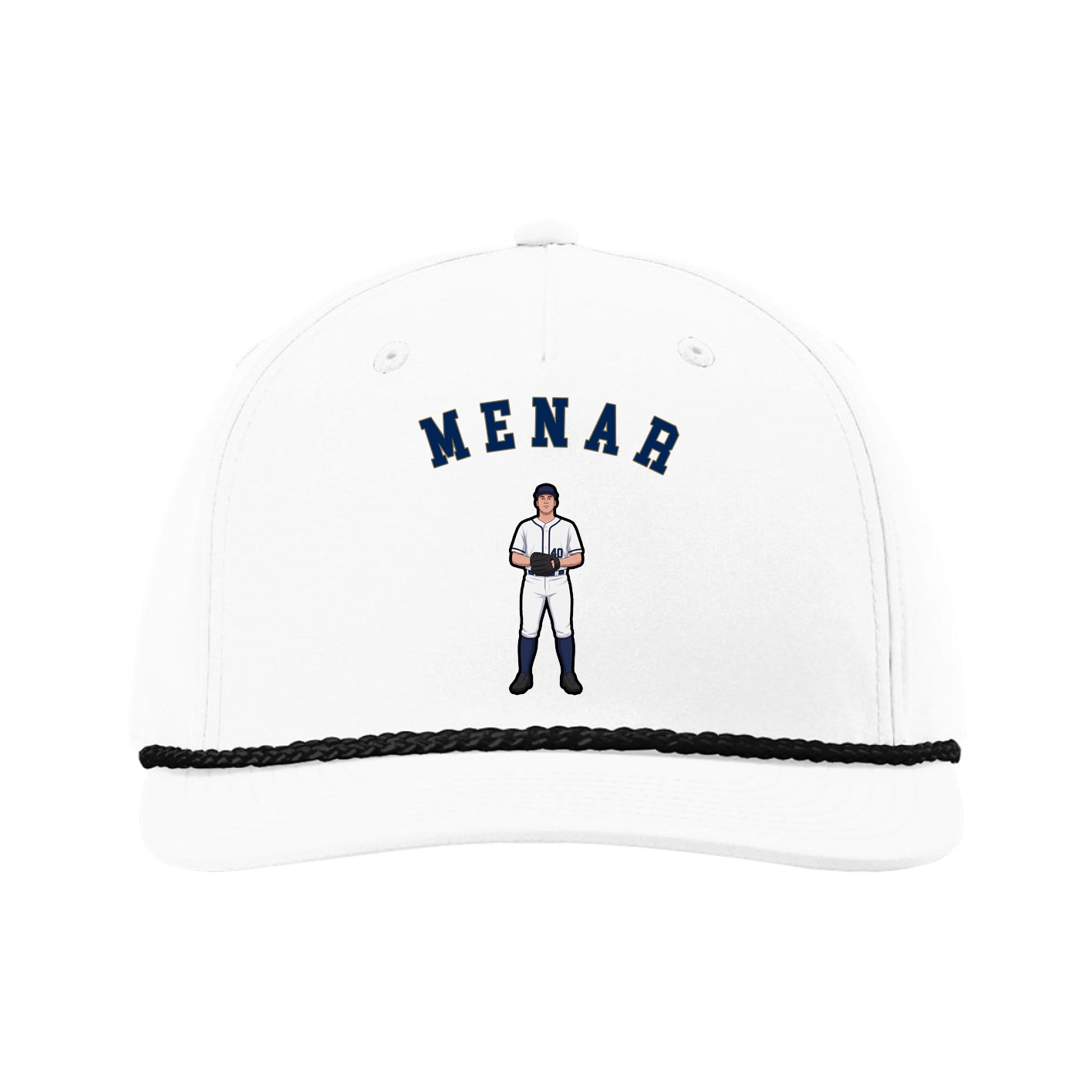Five-Panel Classic Rope Cap — Shirsey Arch in White