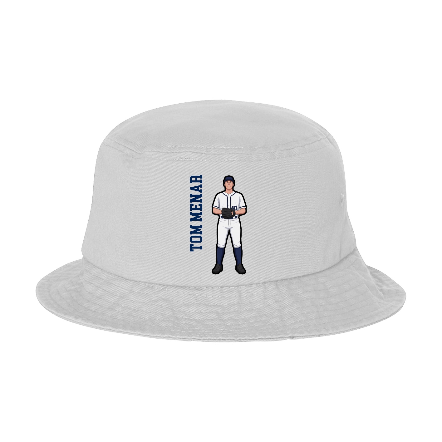 Bucket Cap — Name Vertical in White