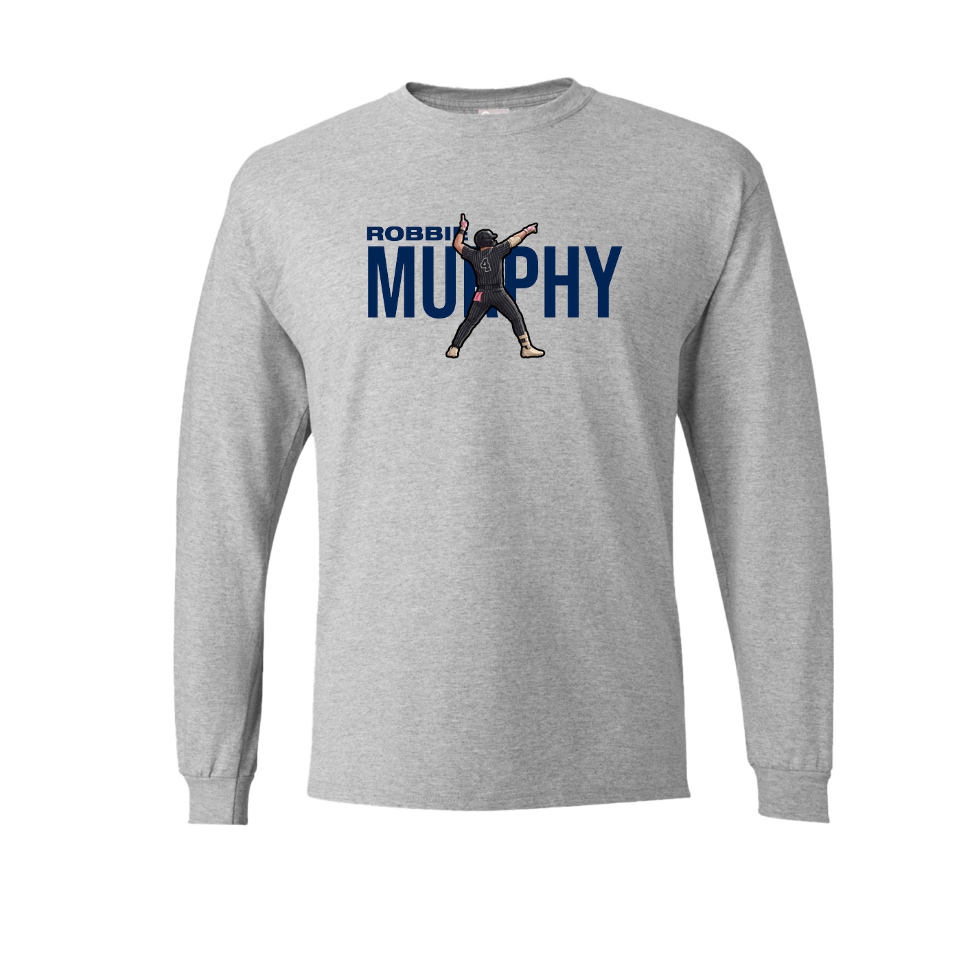 Long Sleeve Tee — Player Name in Grey