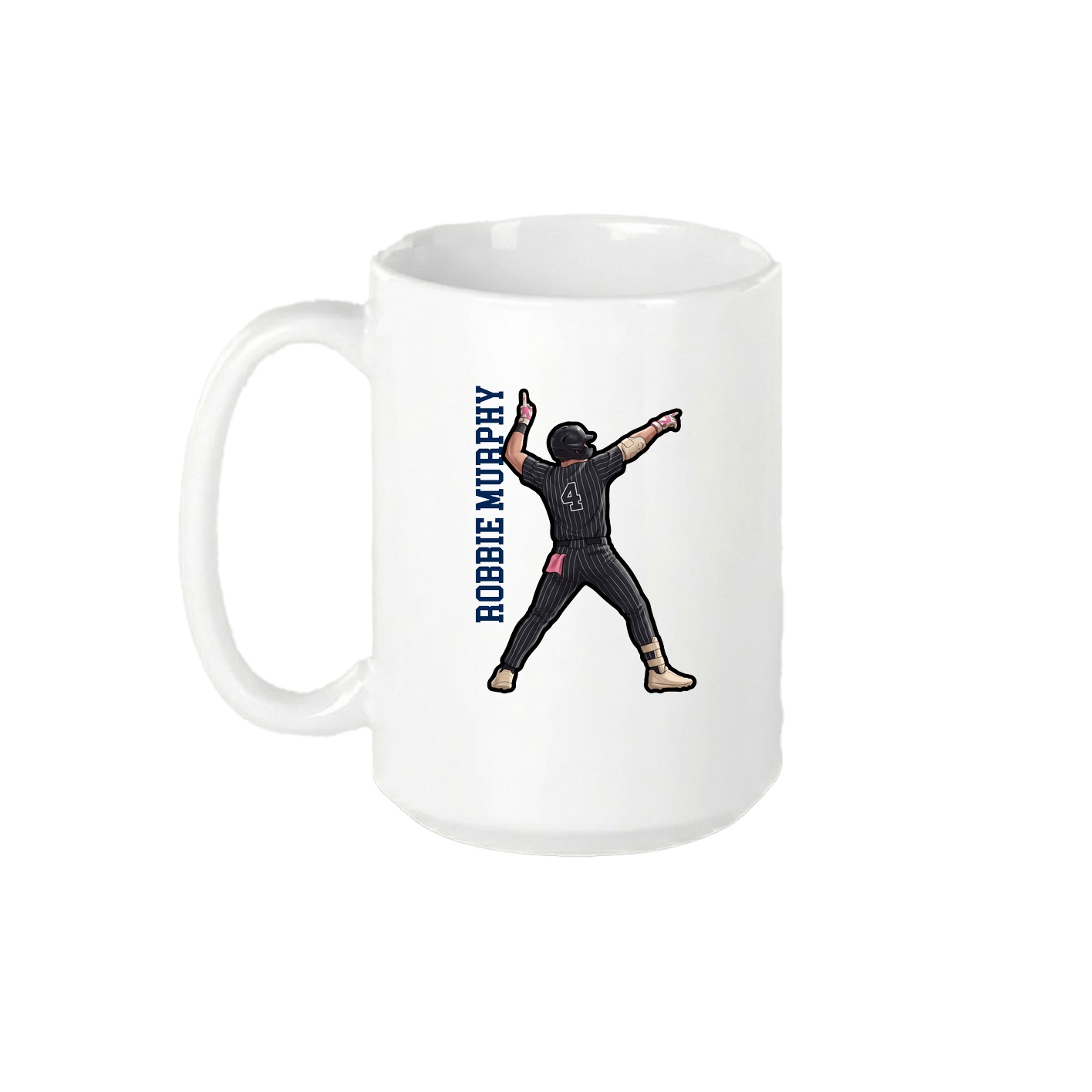 15oz Coffee Mug — Name Vertical in White