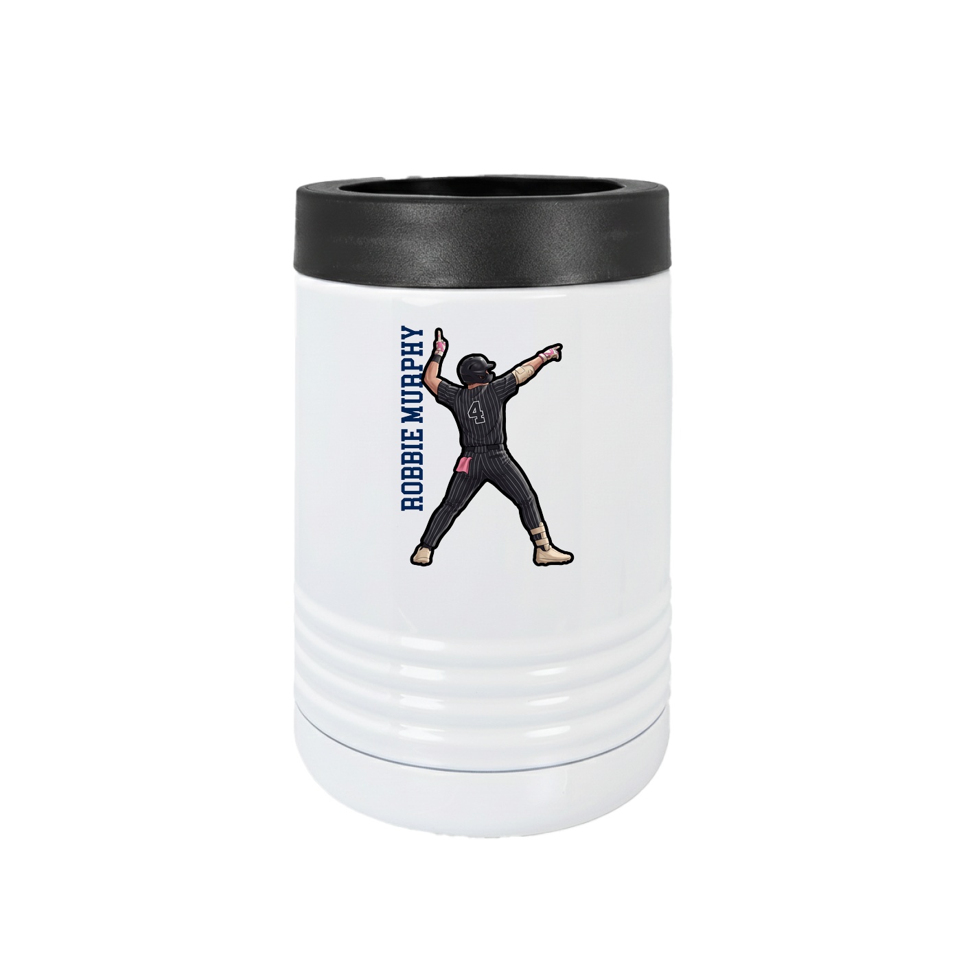 Beverage Holder — Name Vertical in White