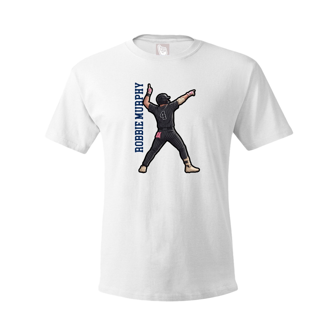 Tee — Name Vertical in White