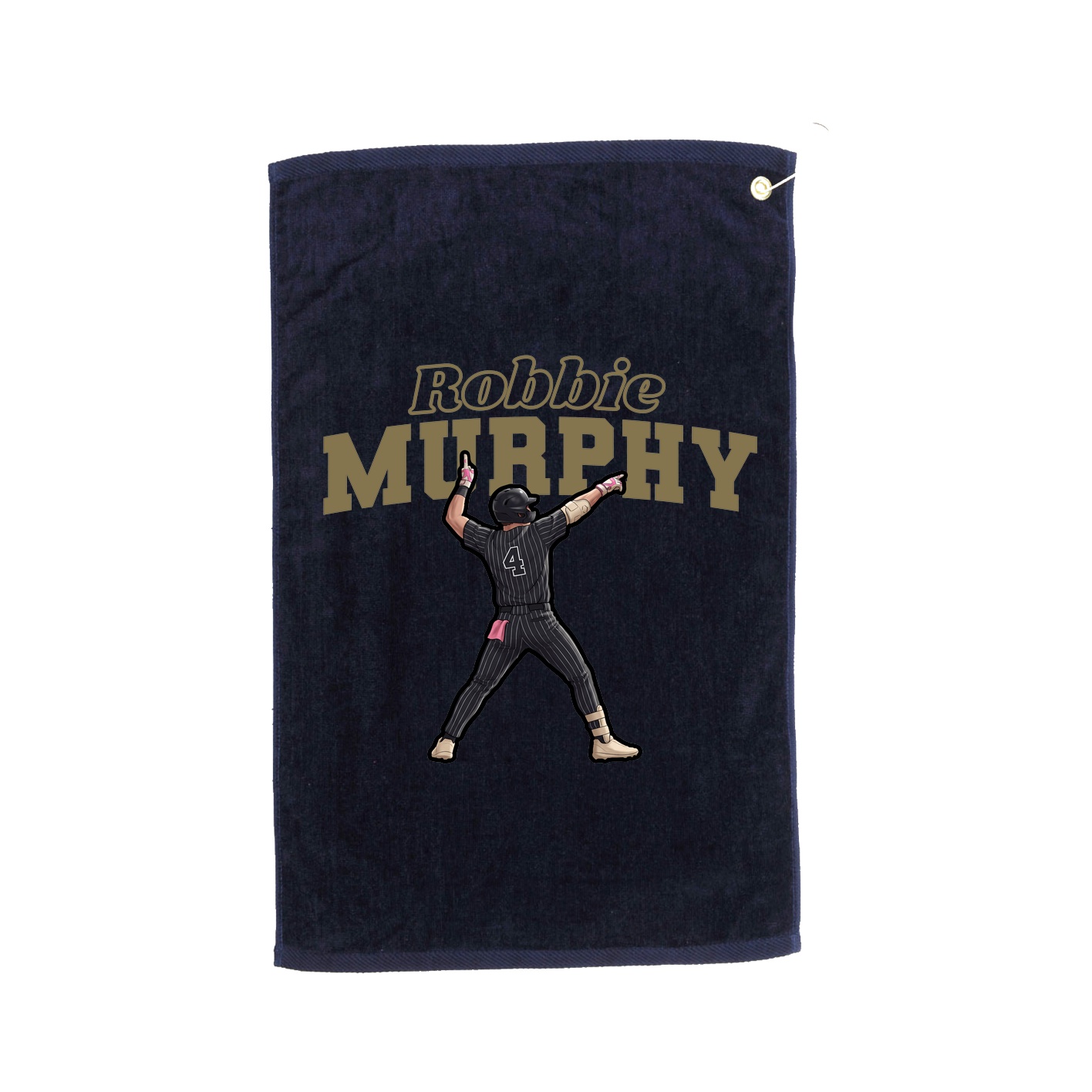 Golf Towel — Name Arch in Navy