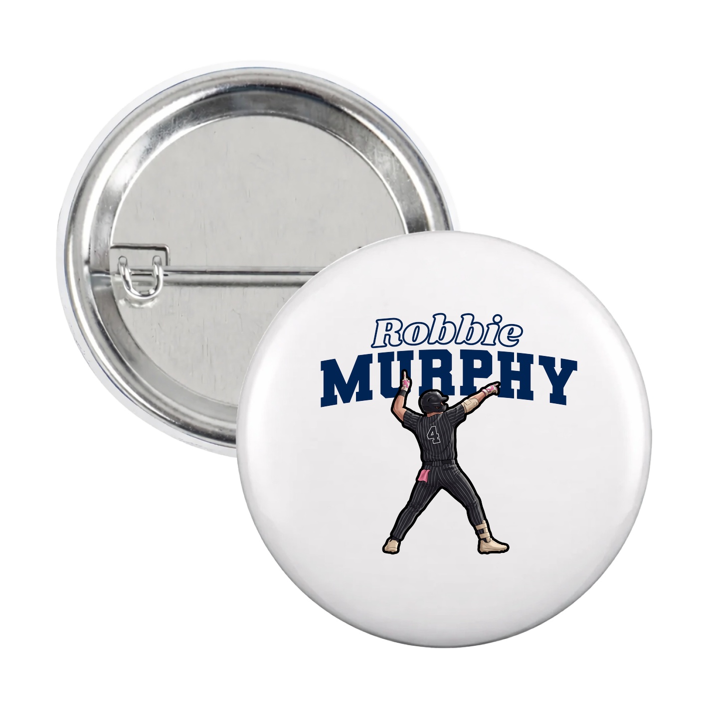 Game Day Button — Name Arch in White