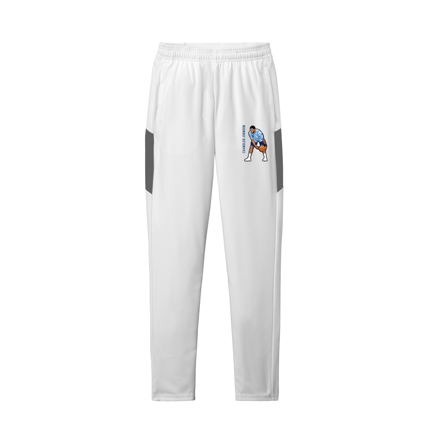 Team Travel Pant — Name Vertical in White/Grey