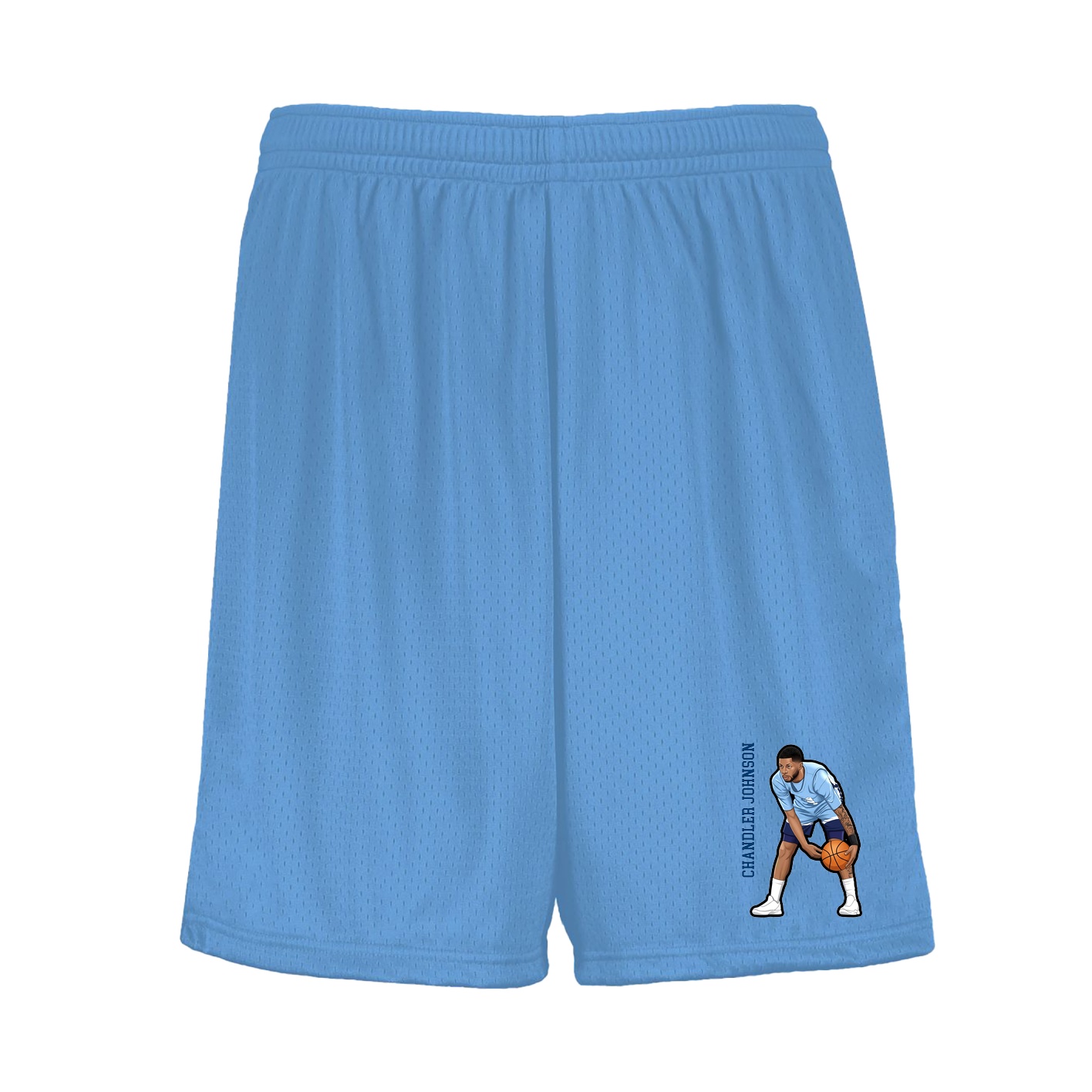 Shorts — Name Vertical in Light Blue