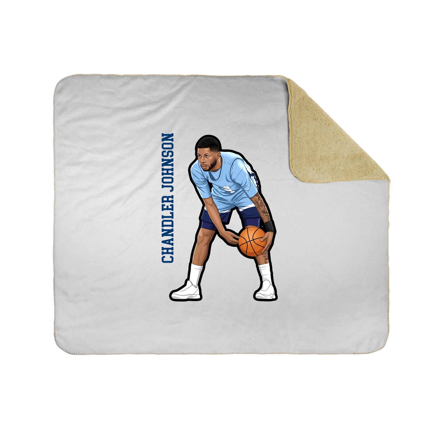 Throw Blanket — Name Vertical in White