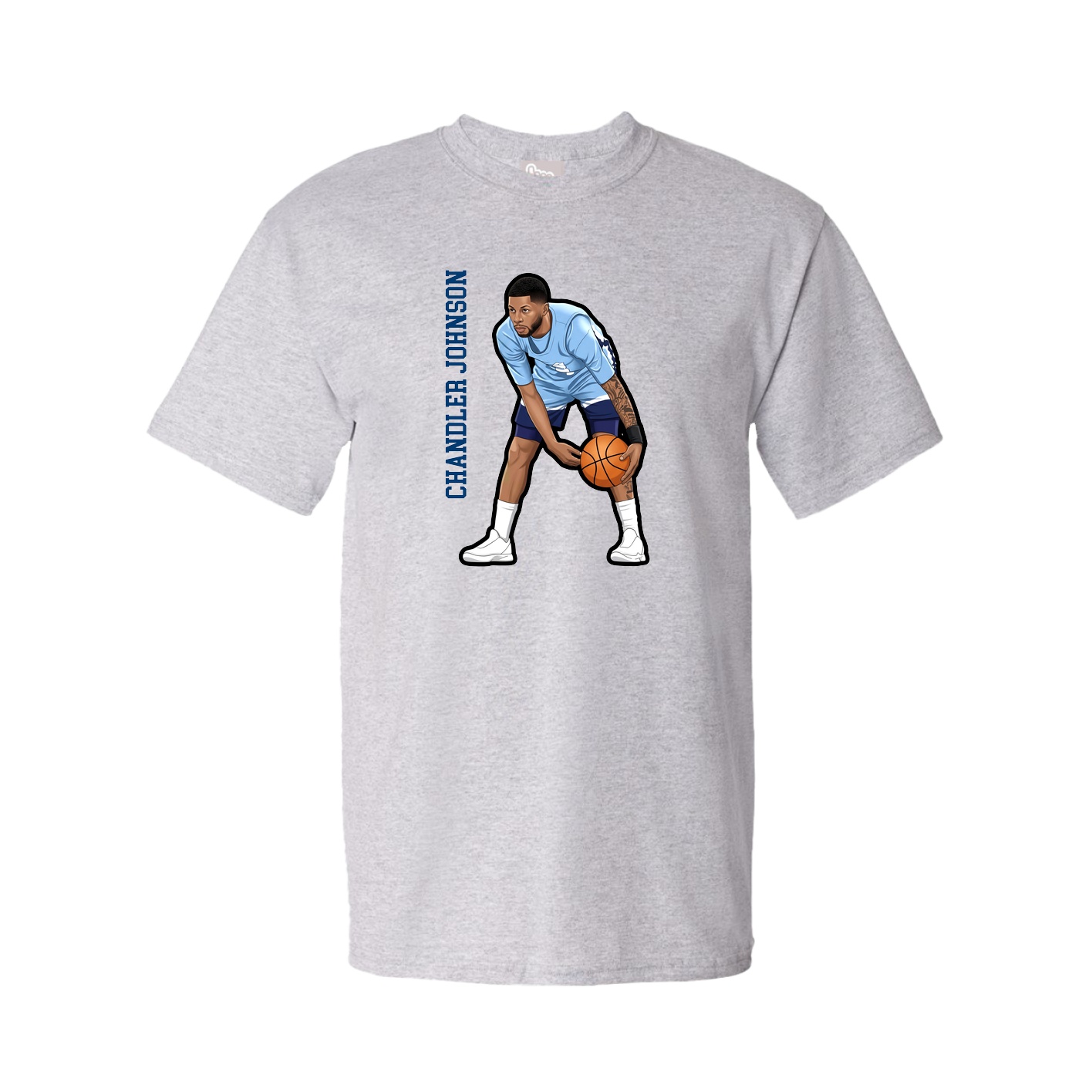 Tee — Name Vertical in Grey