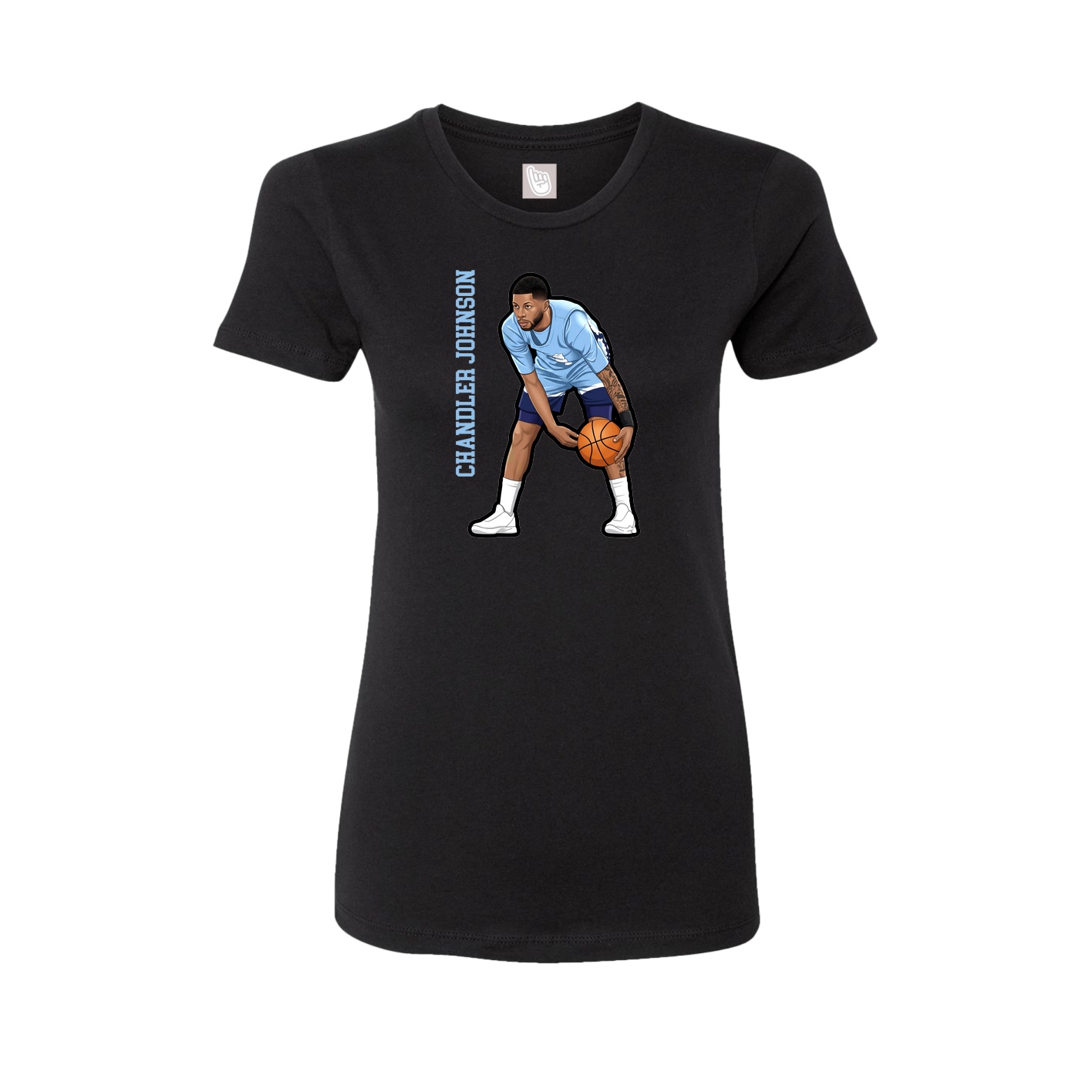 Fitted Women's Tee — Name Vertical in Black