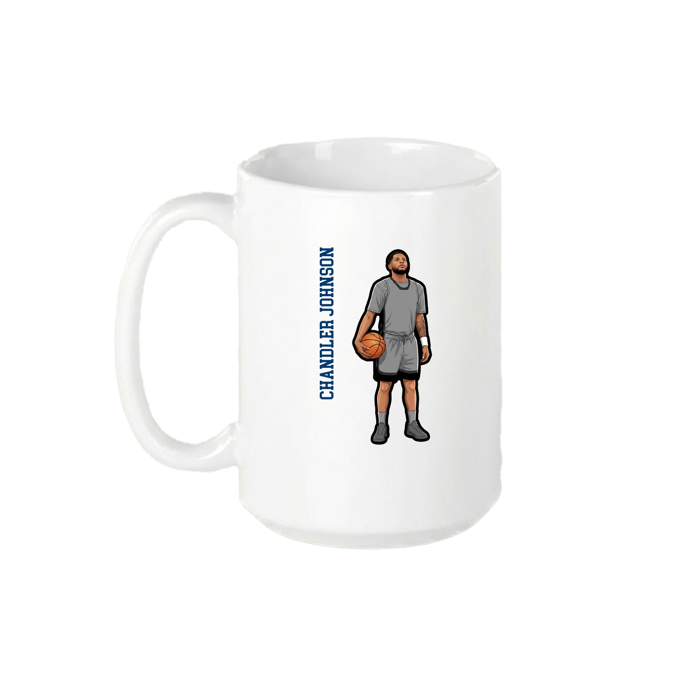 15oz Coffee Mug — Name Vertical in White