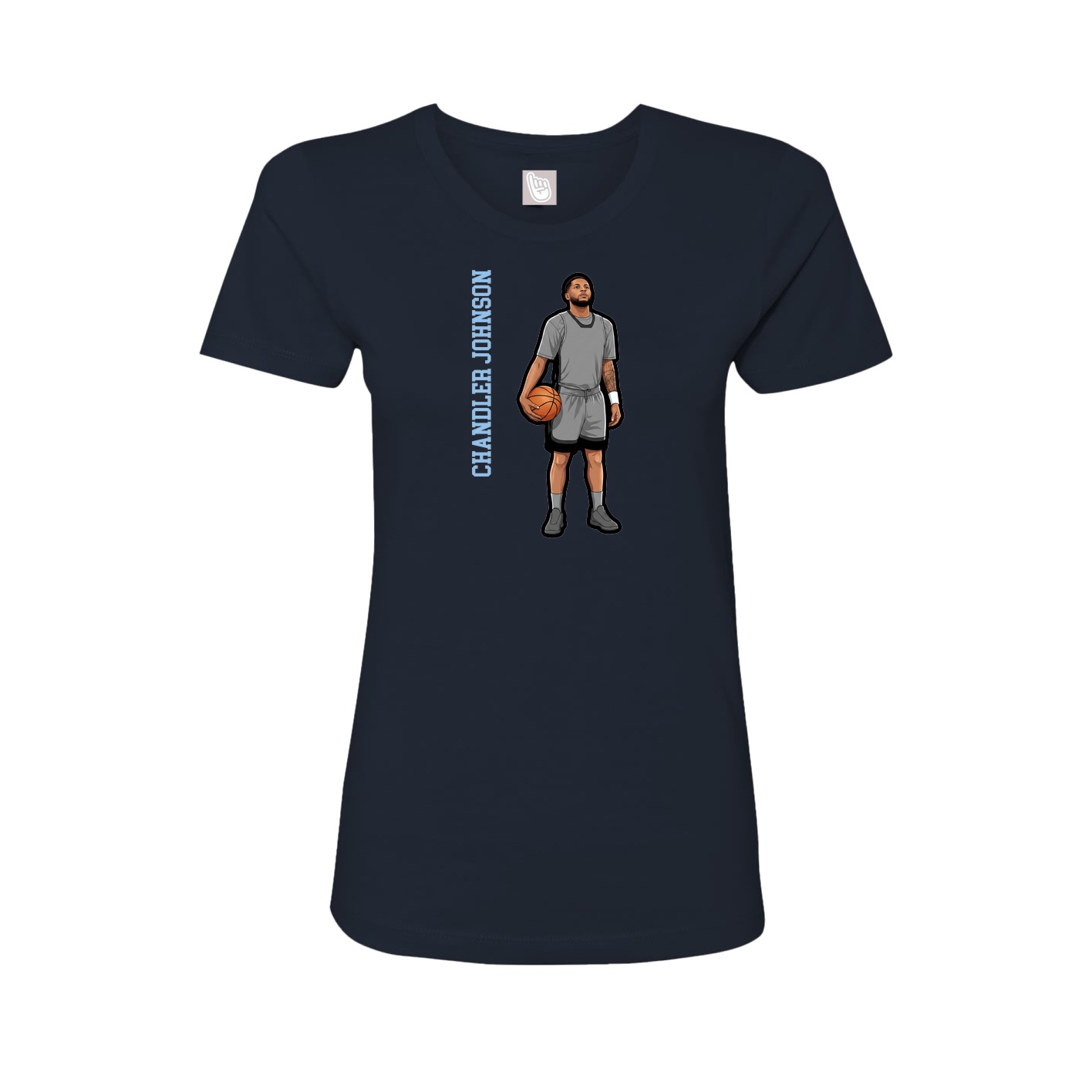 Womens Tee — Name Vertical in Navy