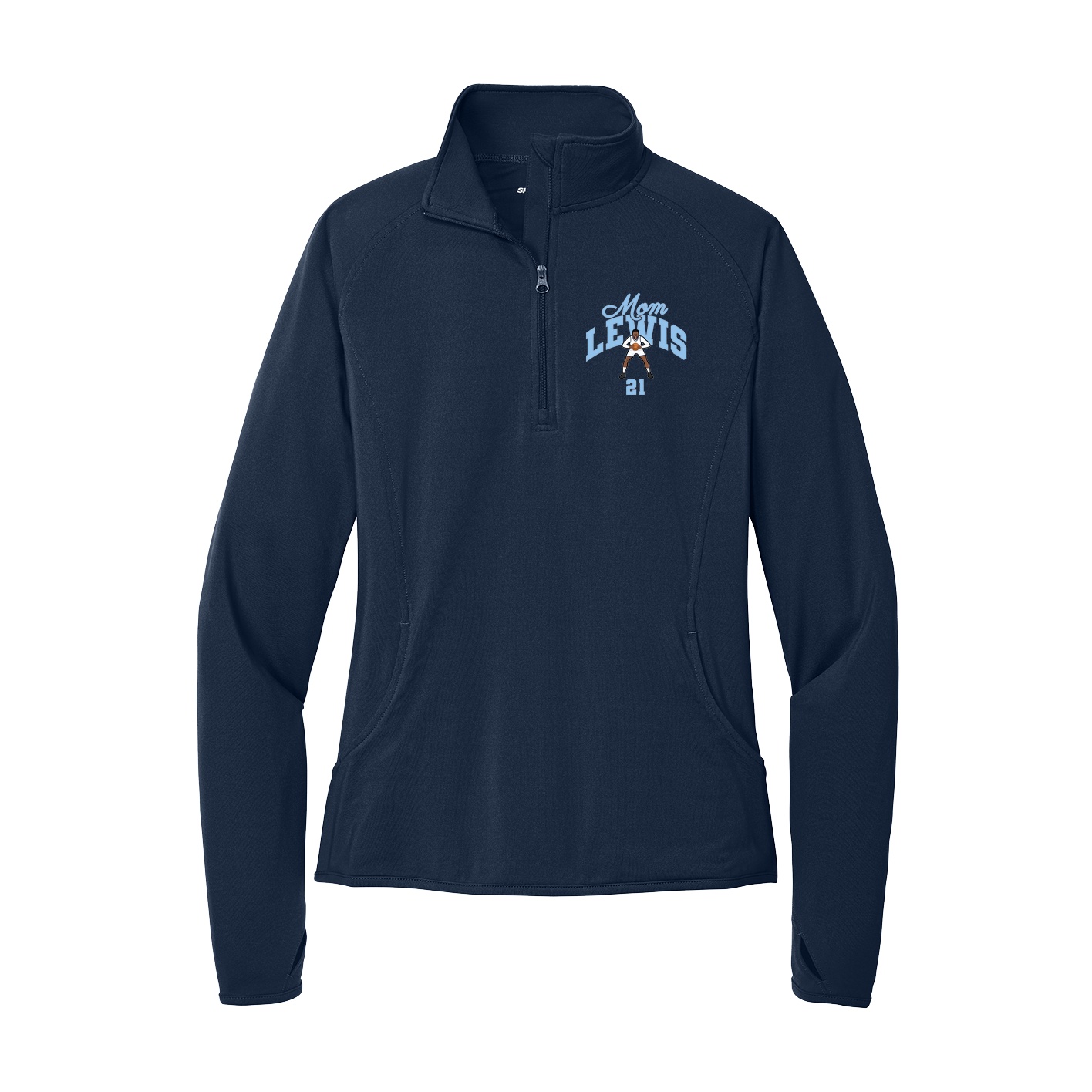 Women's Q-Zip Pullover — Mothers Day Arch in Navy