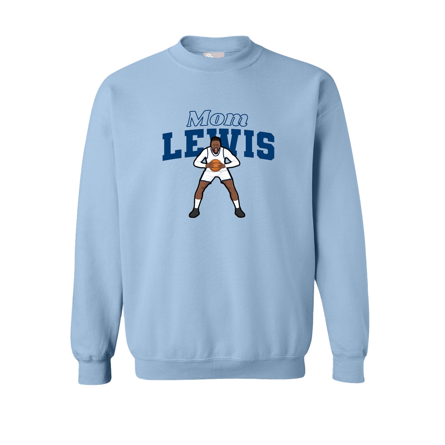 Fleece Crew — Mothers Day Block in Light Blue