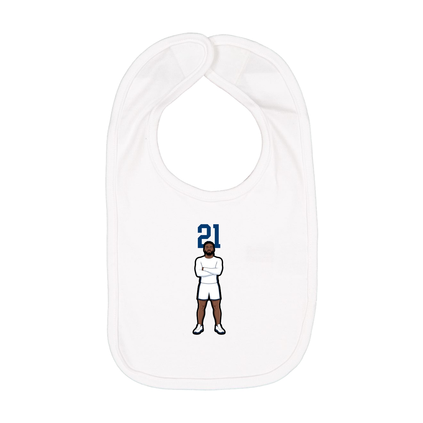 Infant Bib — Number Top in White