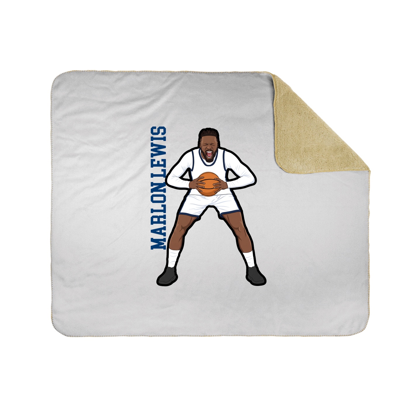 Throw Blanket — Name Vertical in White