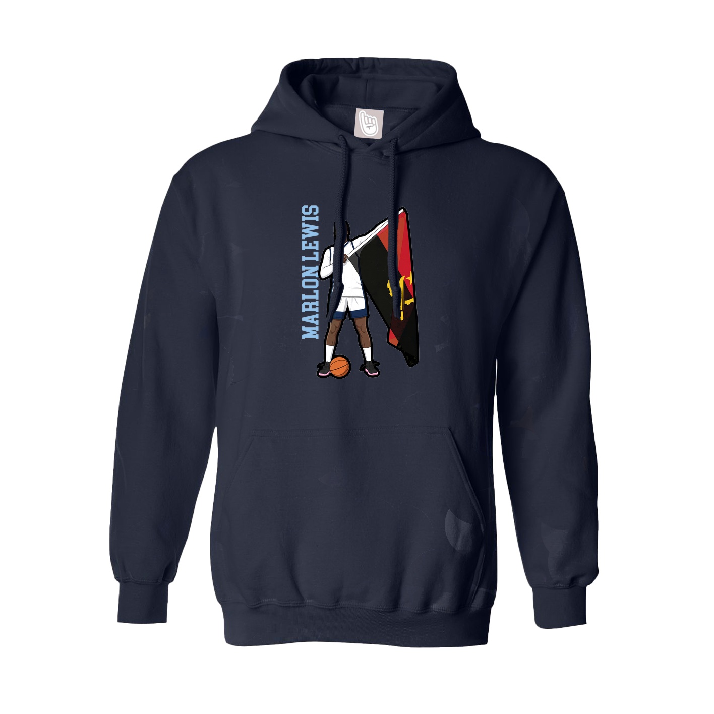 Hoodie — Name Vertical in Navy
