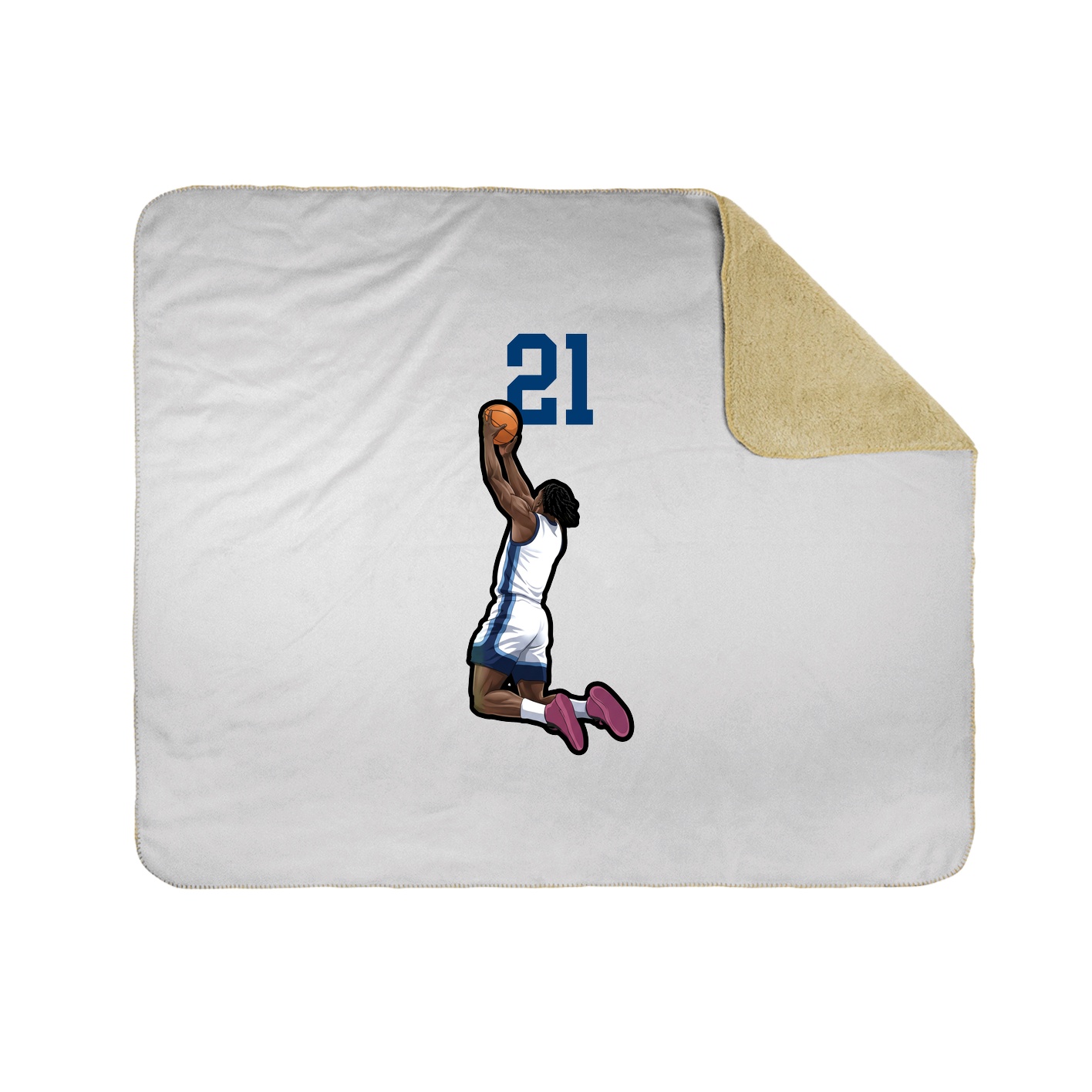 Throw Blanket — Number Top in White
