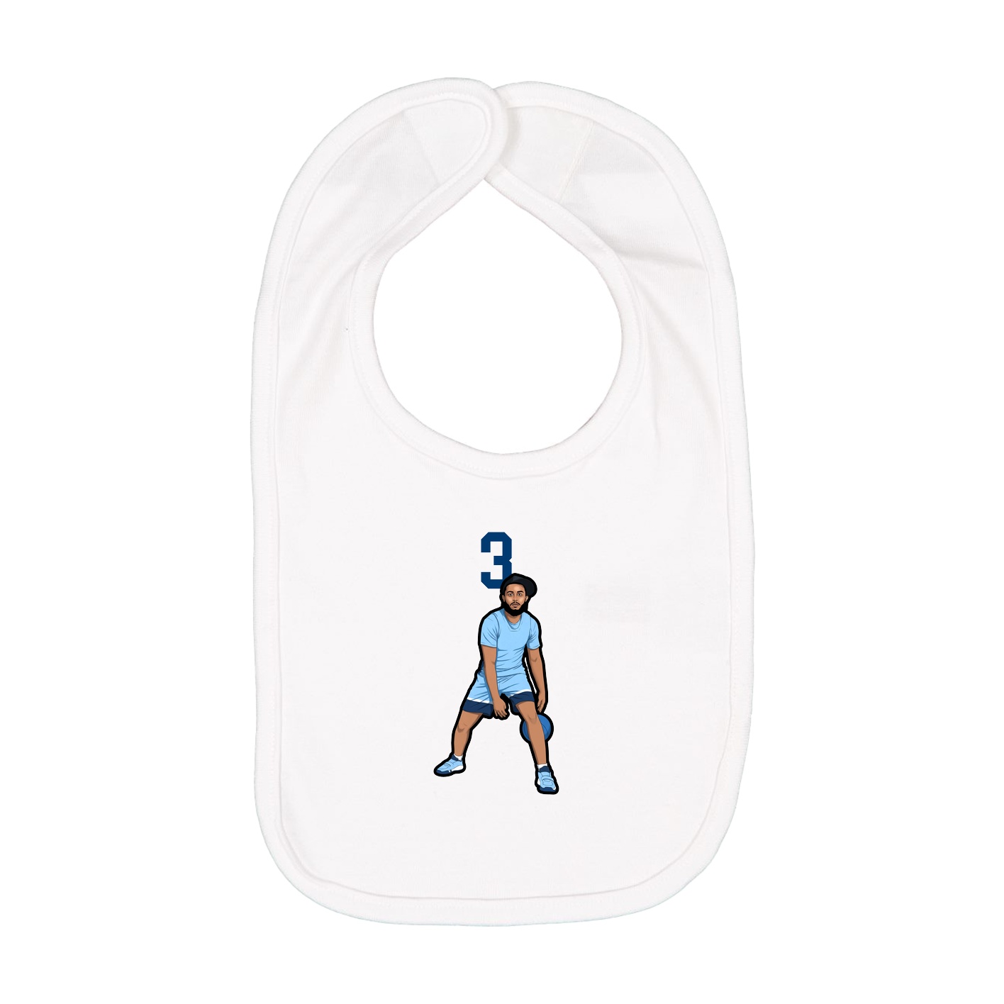 Infant Bib — Number Top in White