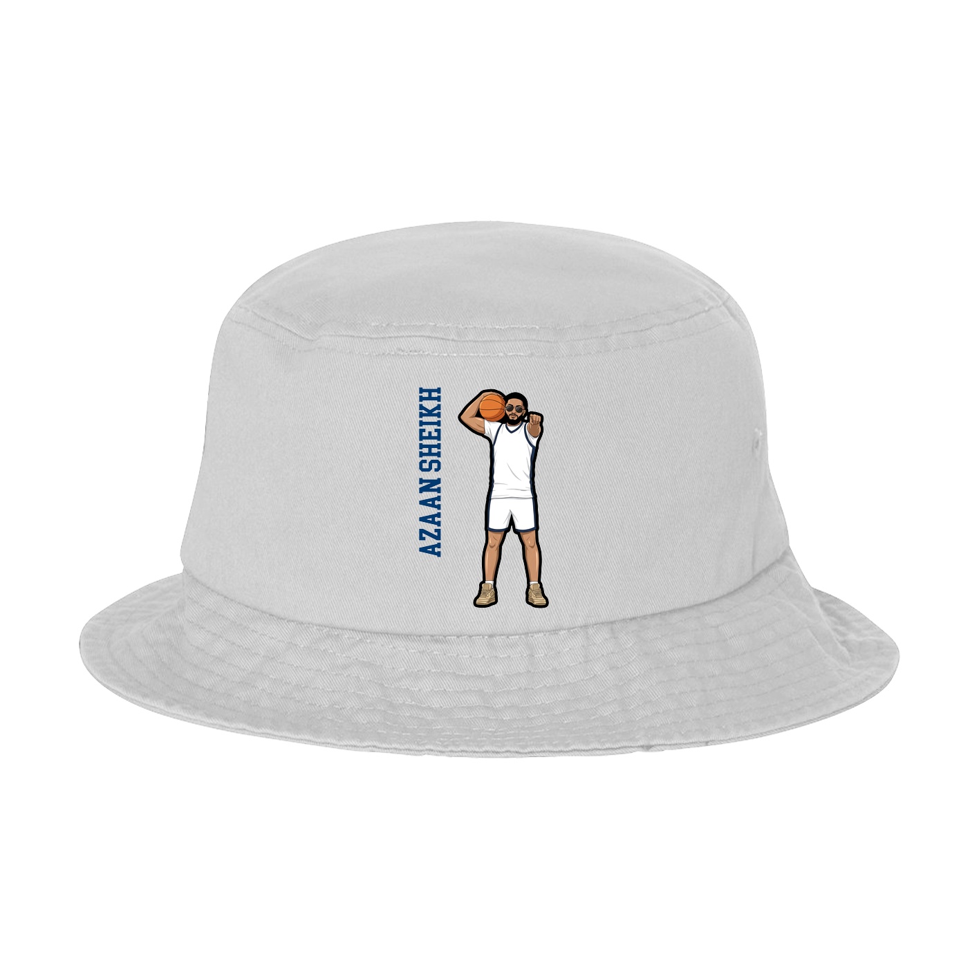 Bucket Cap — Name Vertical in White