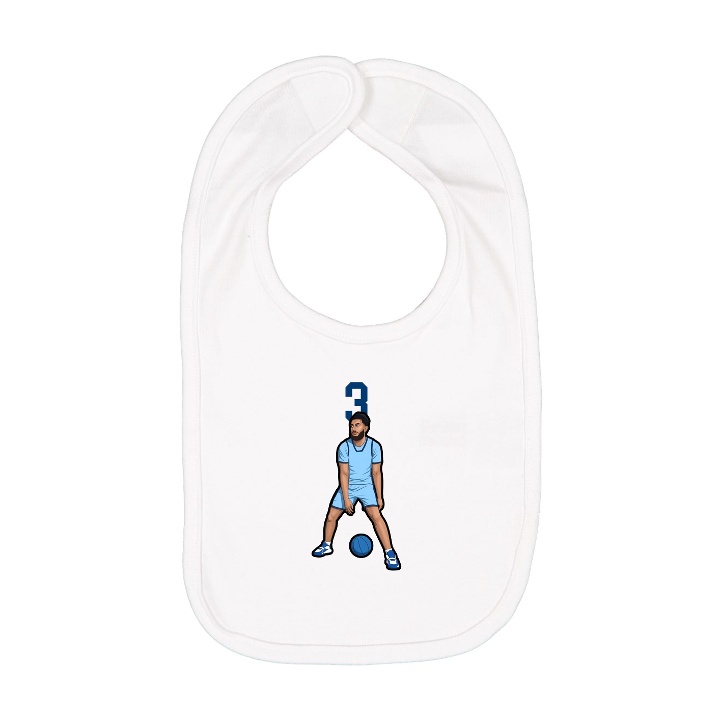 Infant Bib — Number Top in White