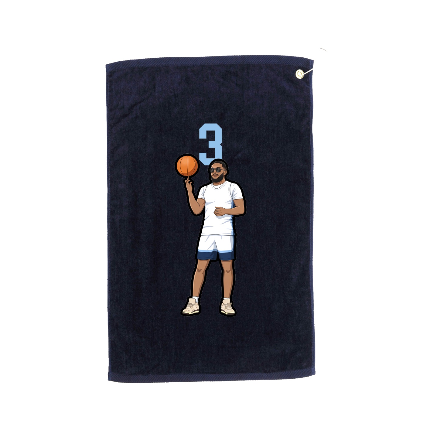 Golf Towel — Number Top in Navy