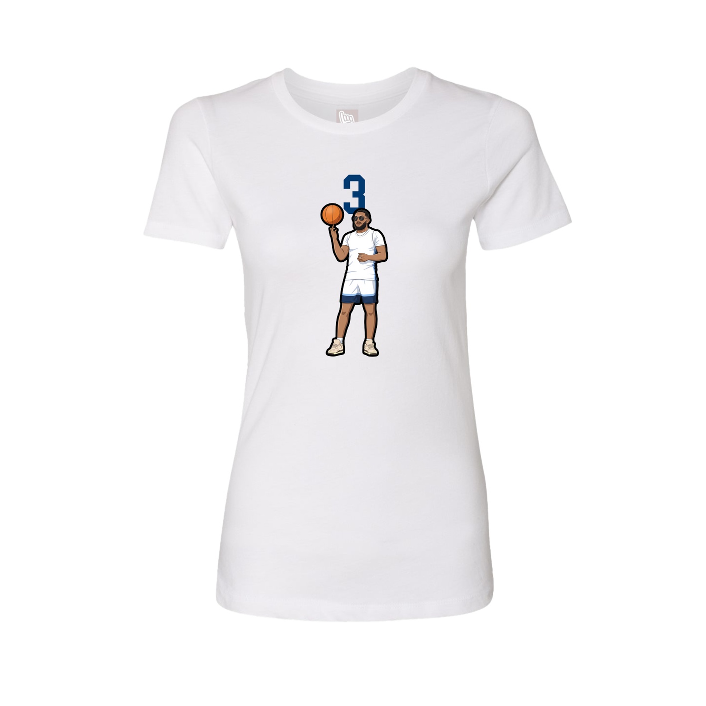 Fitted Women's Tee — Number Top in White