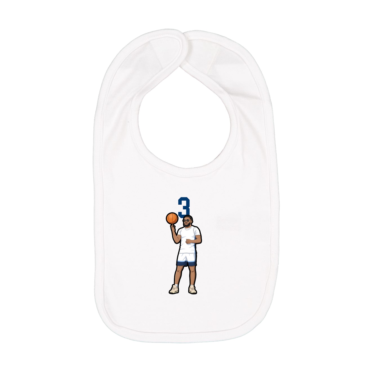 Infant Bib — Number Top in White