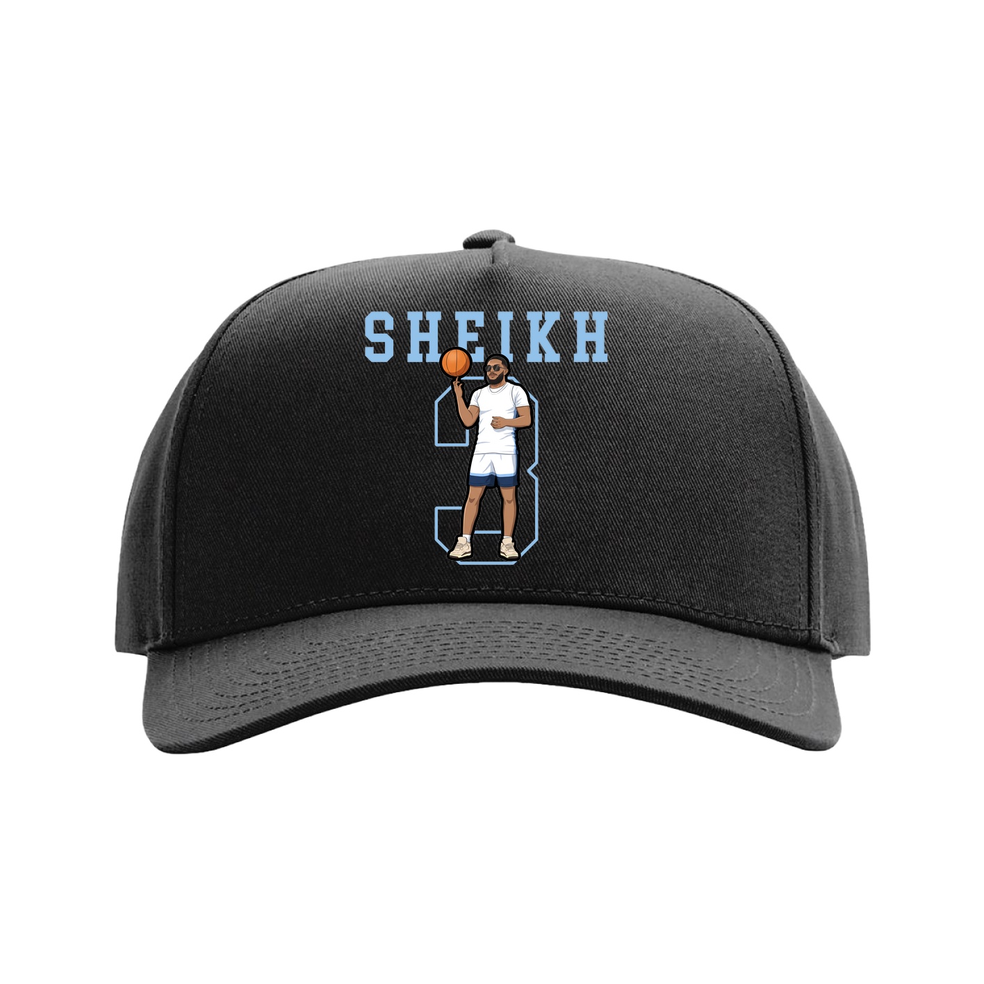 Full Fabric Five-Panel Champ Cap — Shirsey in Black