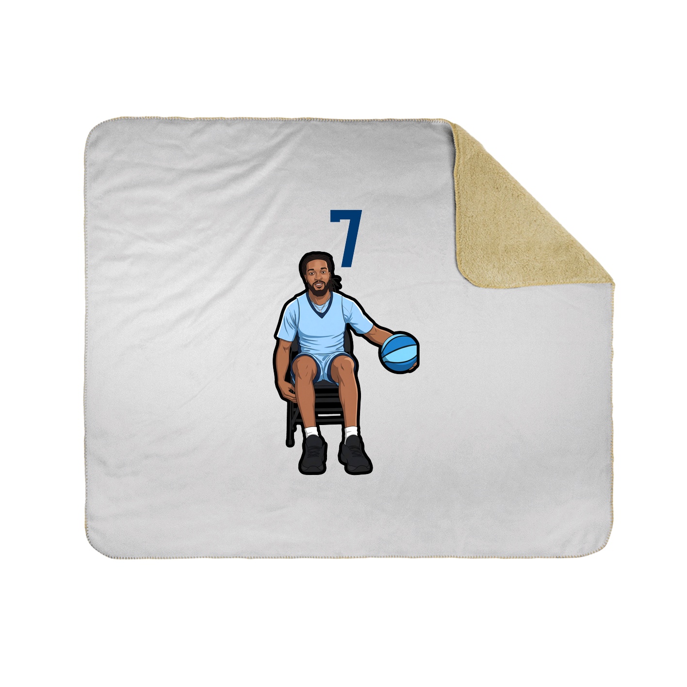Throw Blanket — Number Top in White