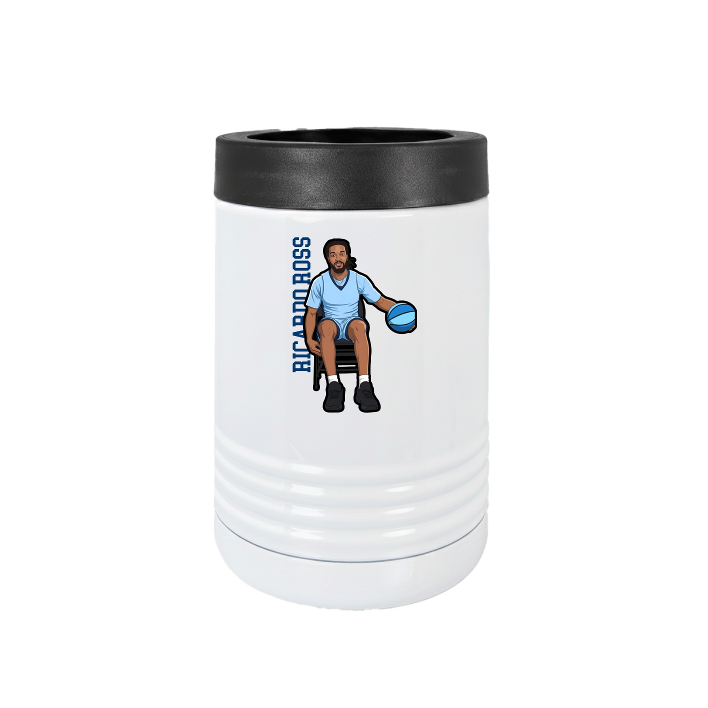 Beverage Holder — Name Vertical in White