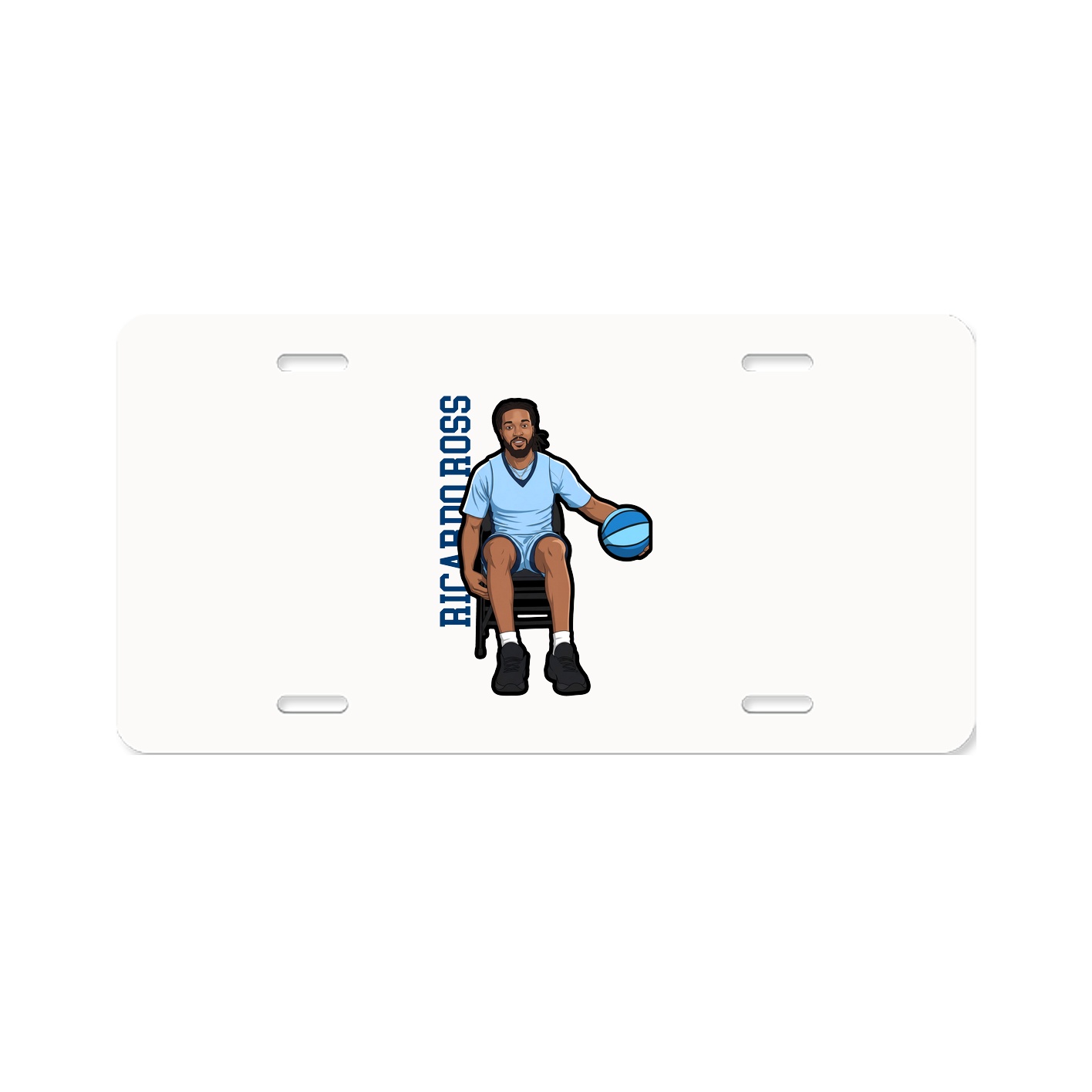 License Plate — Name Vertical in Classic