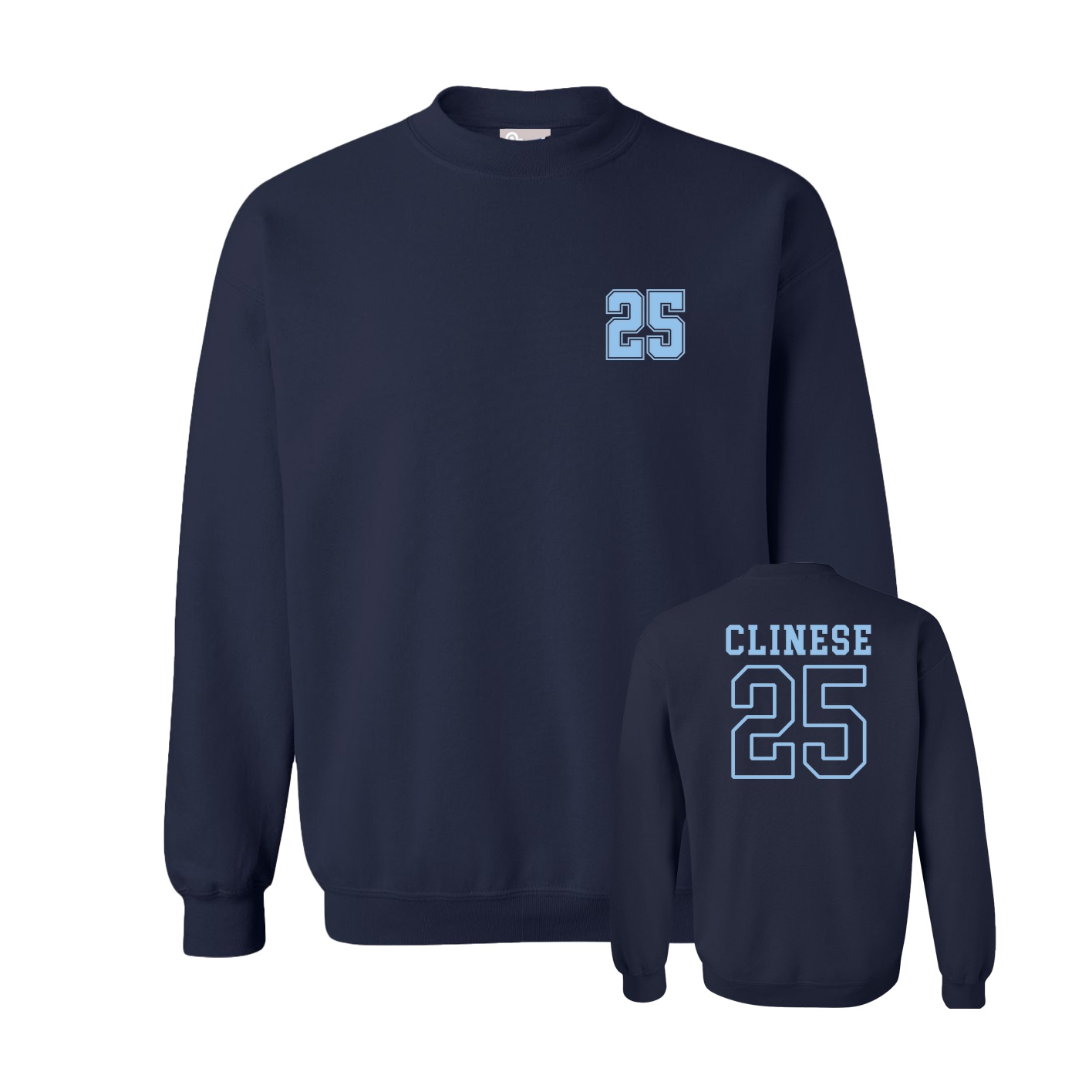 Fleece Crew — Chest Back in Navy
