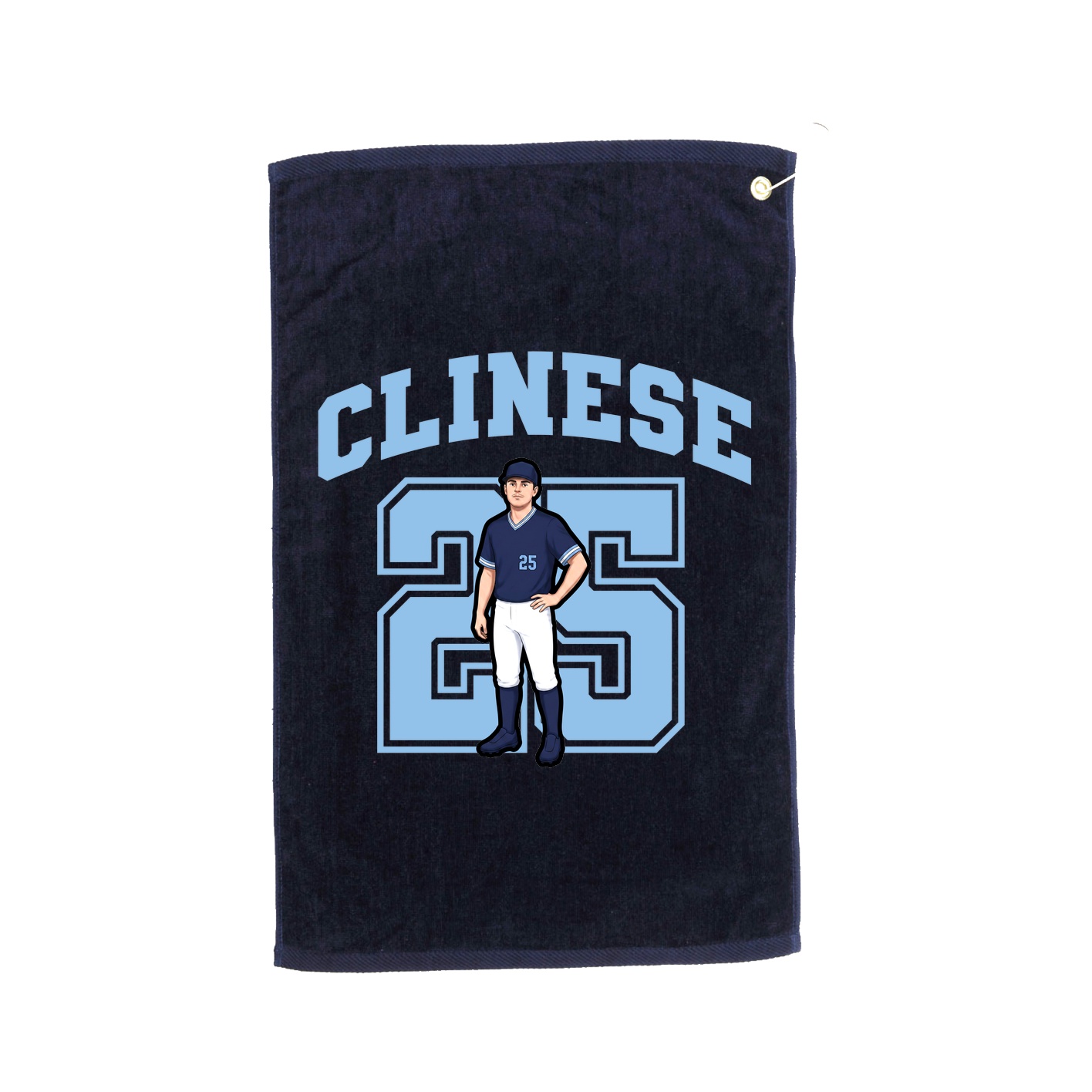 Golf Towel — Number in Navy