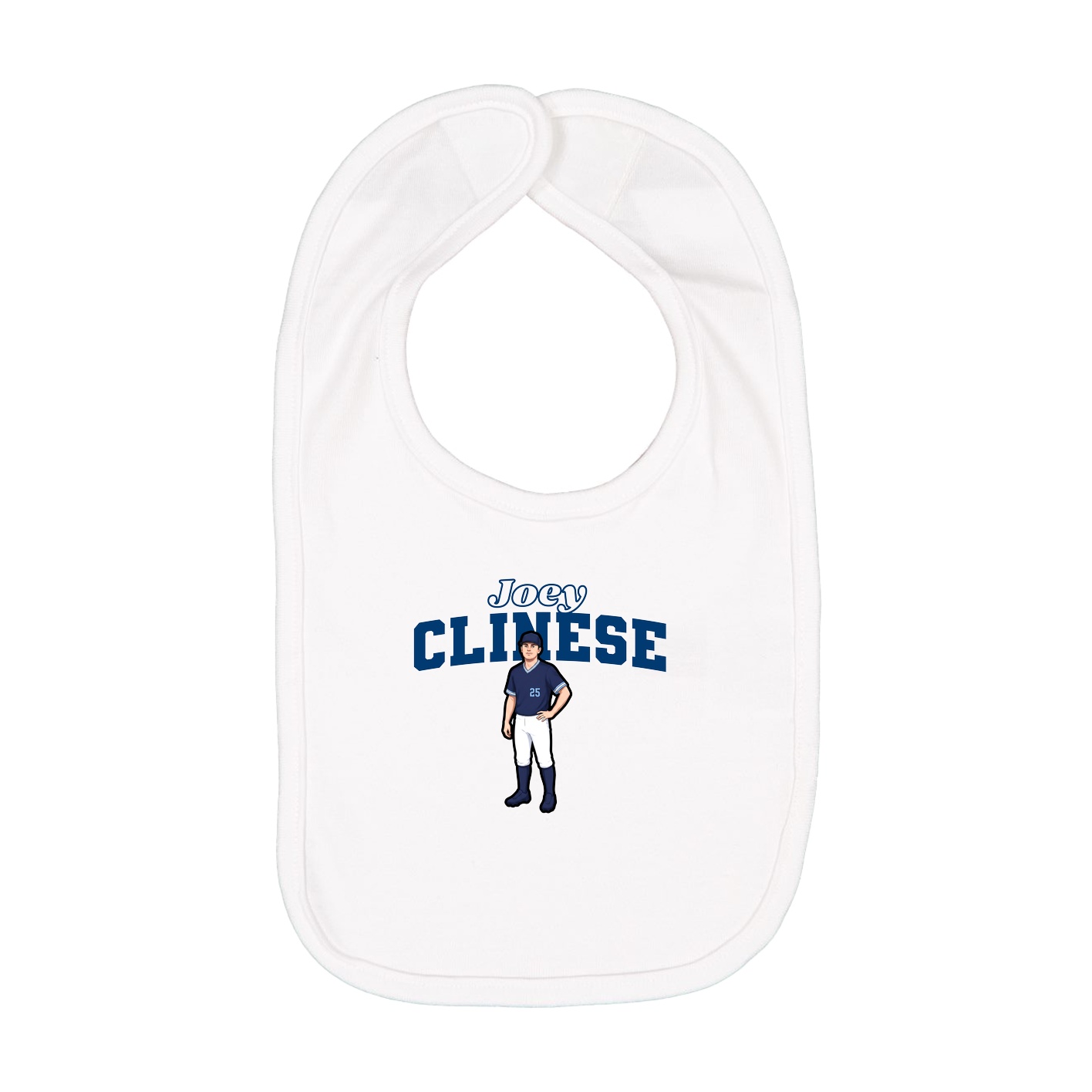 Infant Bib — Name Arch in White