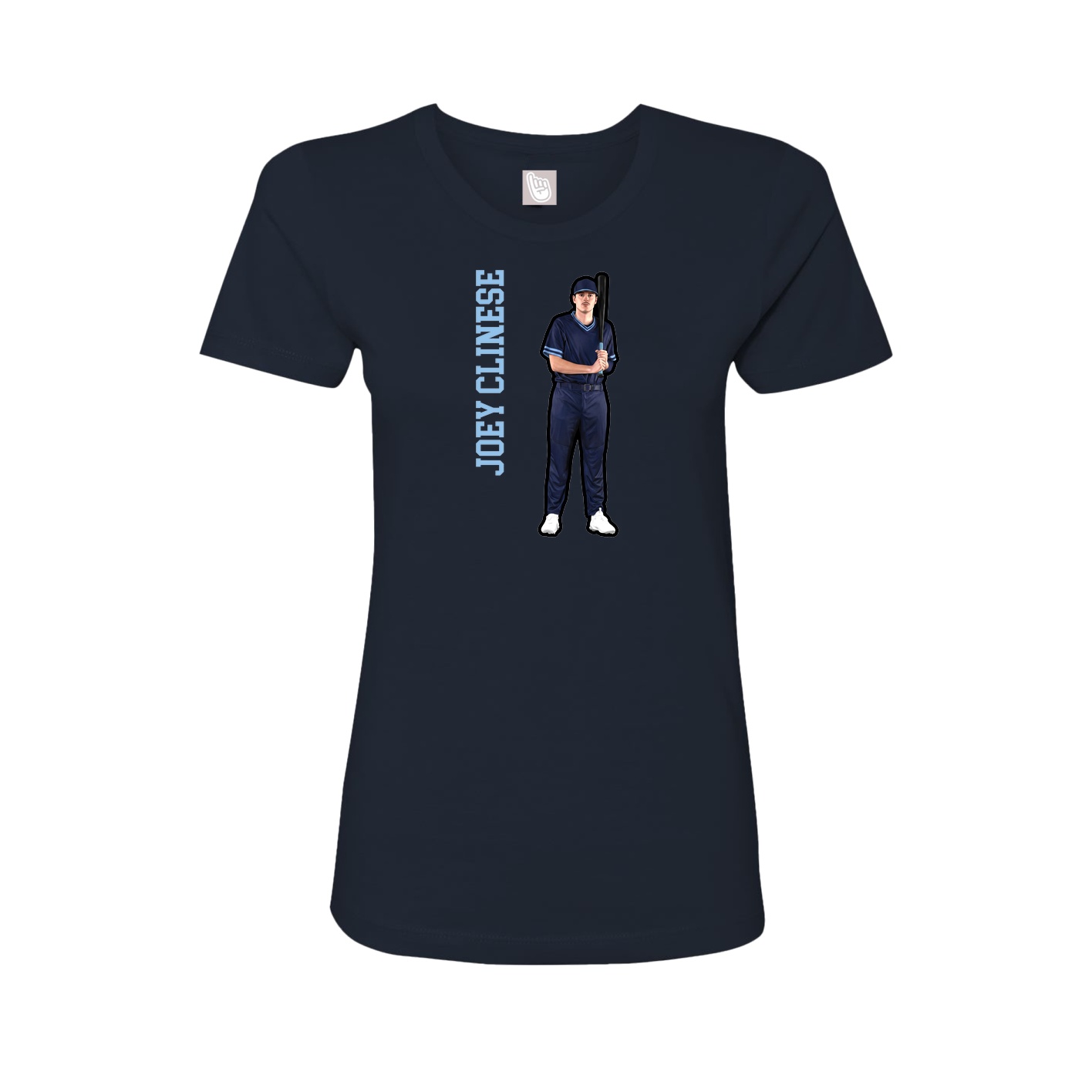 Fitted Women's Tee — Name Vertical in Navy