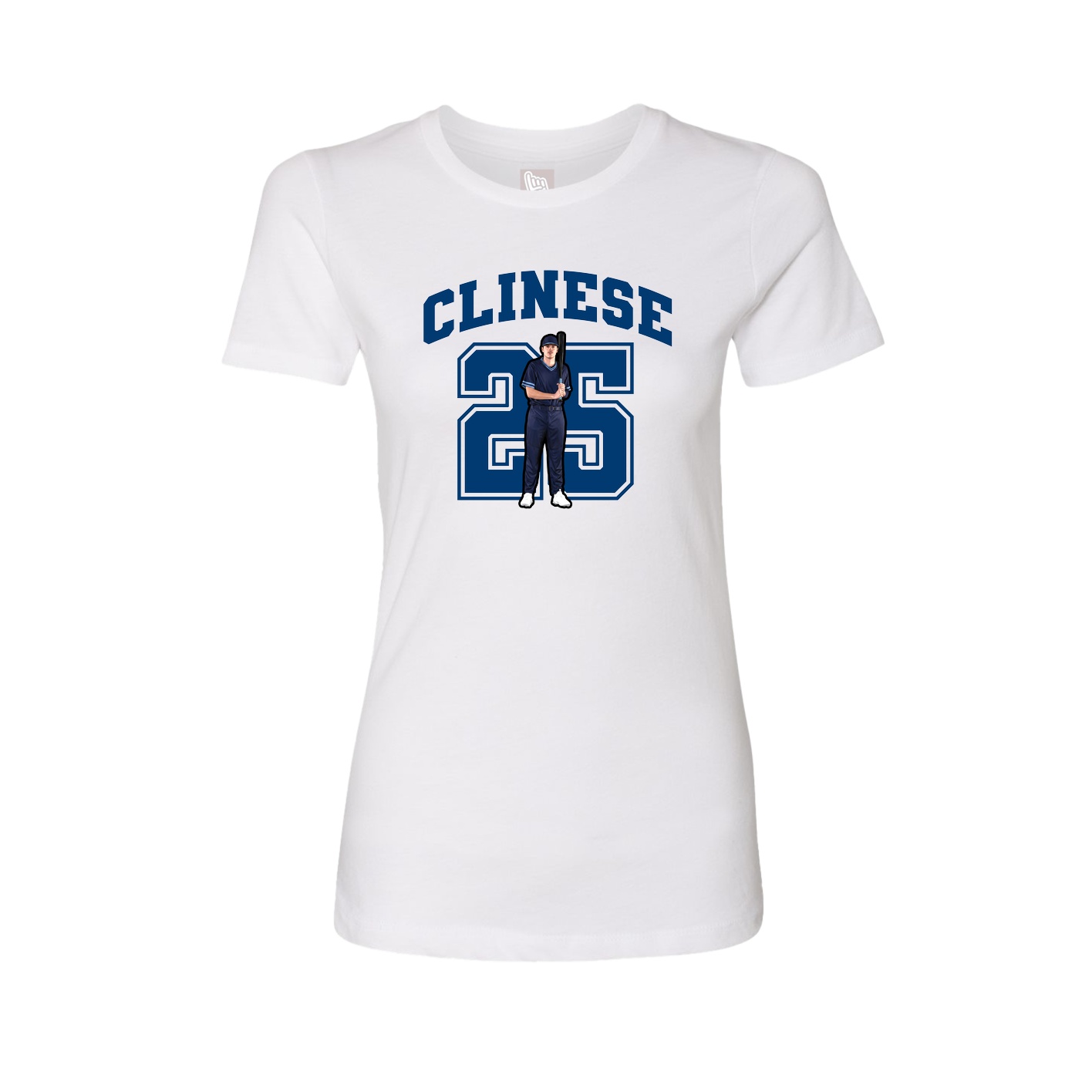 Fitted Women's Tee — Number in White