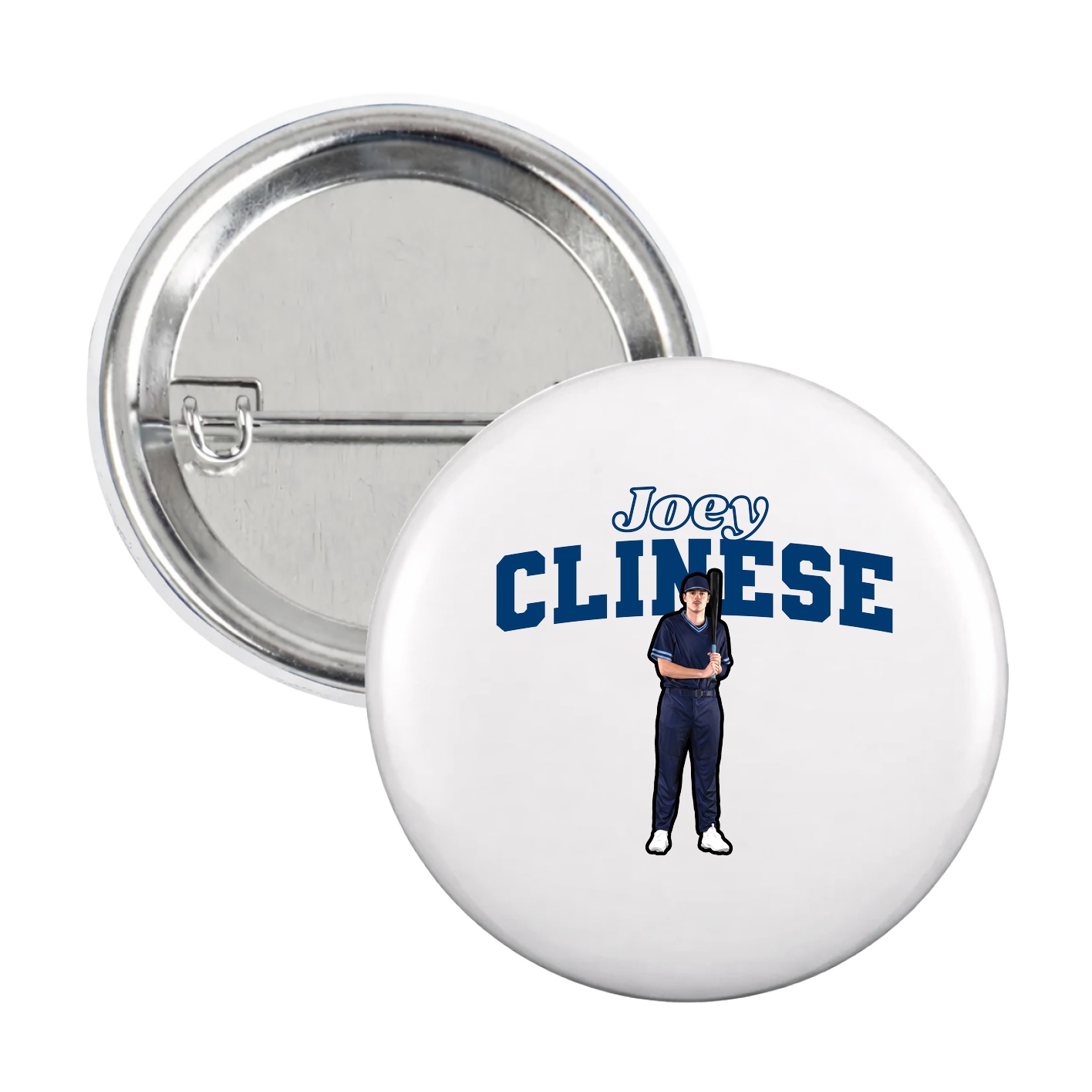 Game Day Button — Name Arch in White