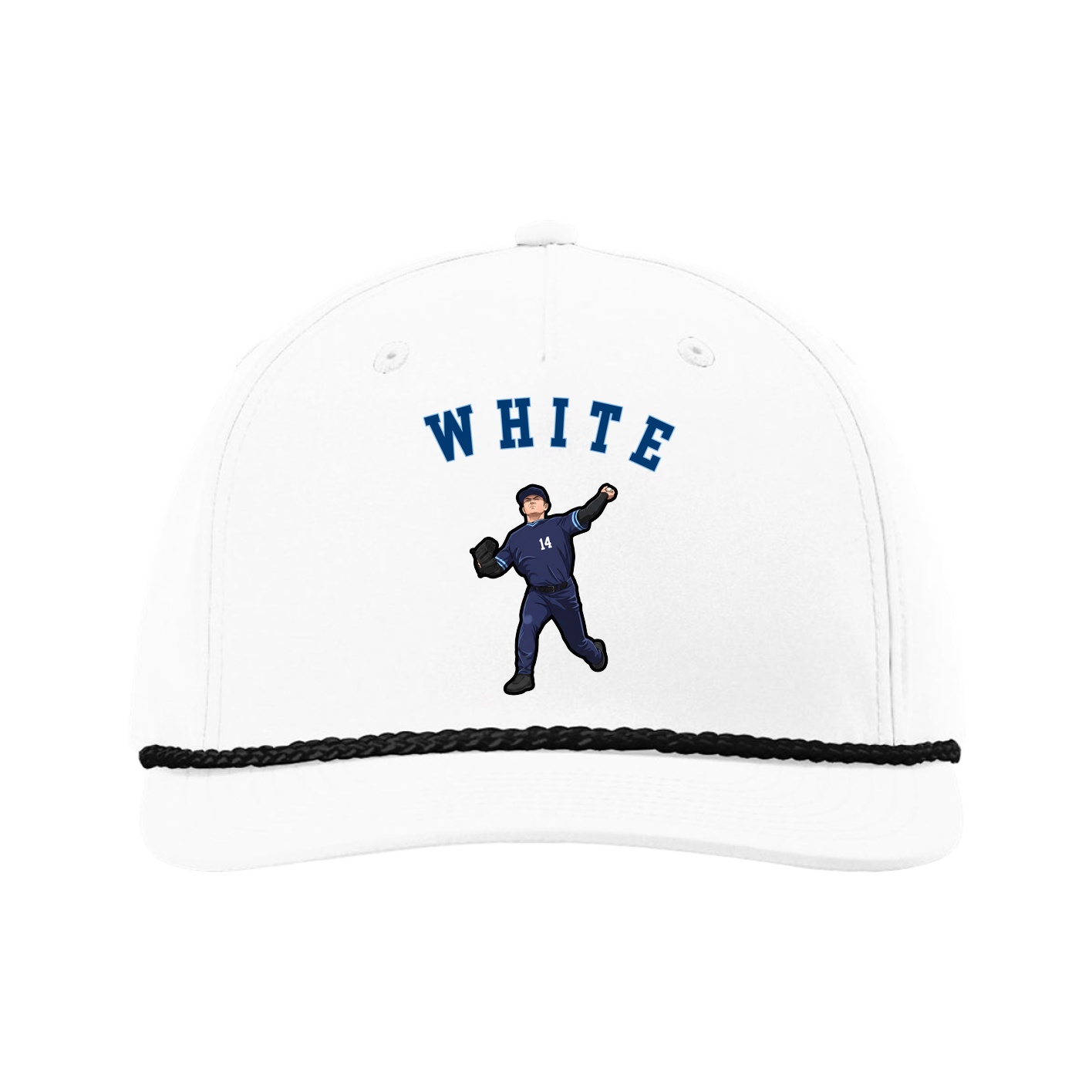 Five-Panel Classic Rope Cap — Shirsey Arch in White