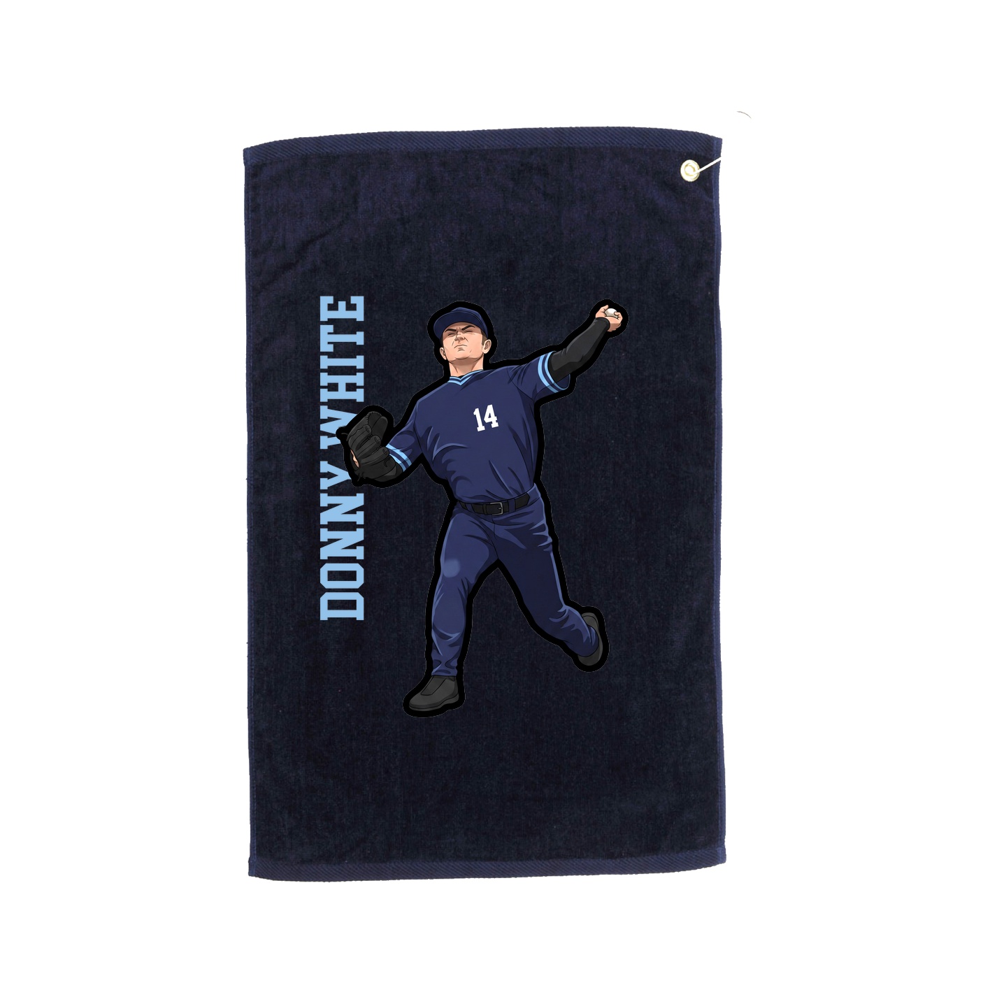 Golf Towel — Name Vertical in Navy