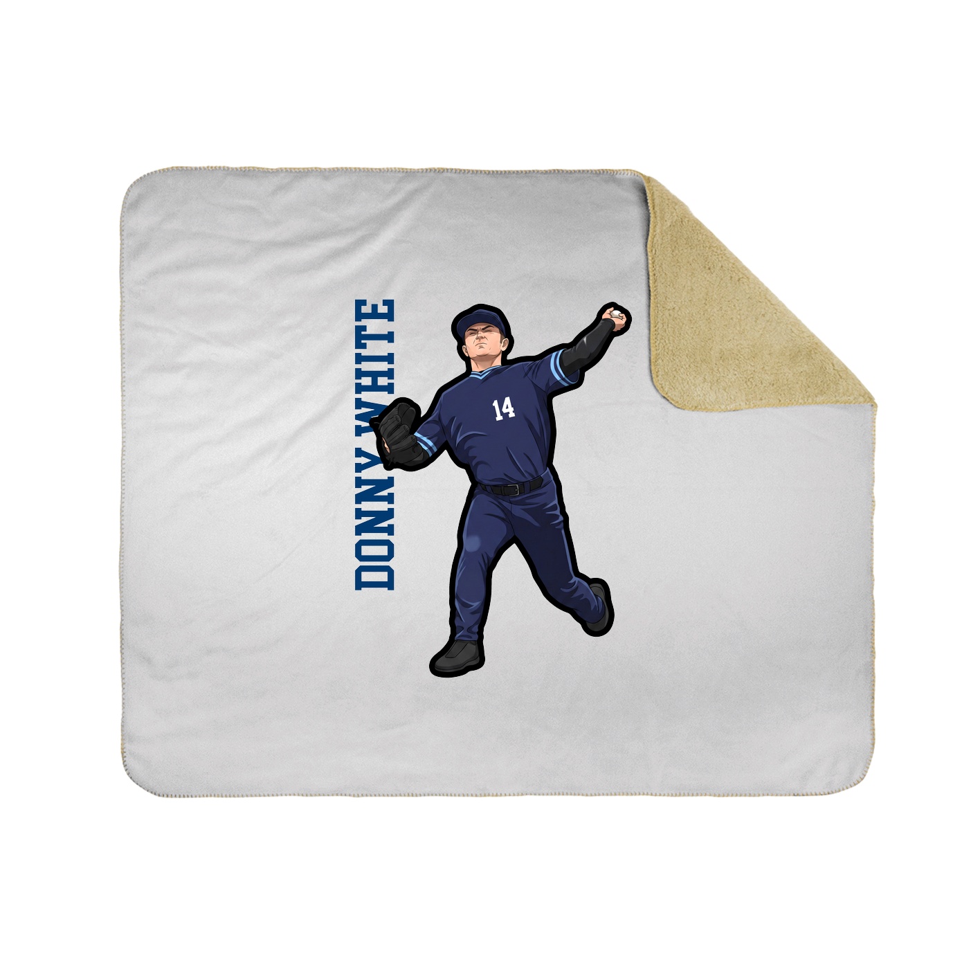 Throw Blanket — Name Vertical in White