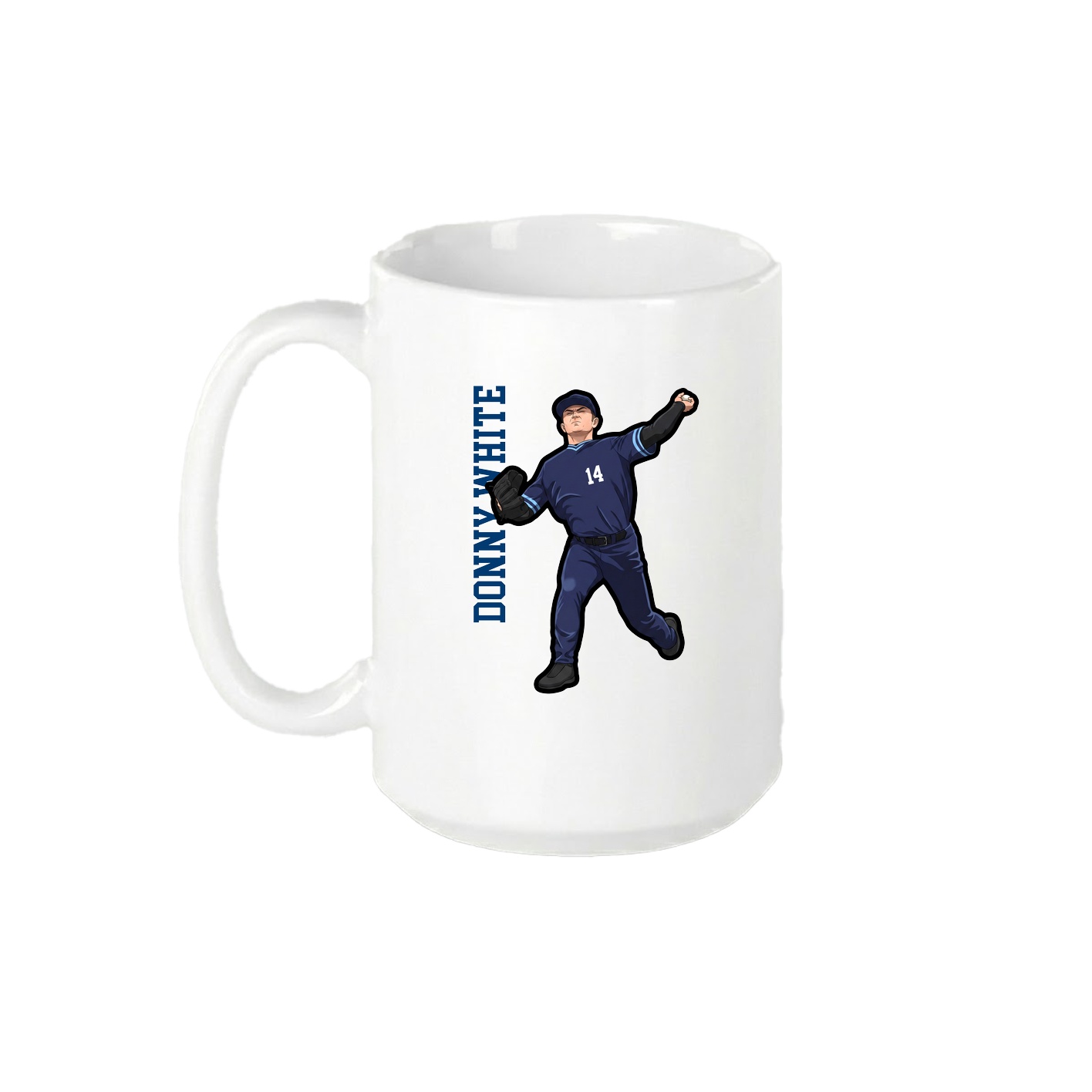 15oz Coffee Mug — Name Vertical in White
