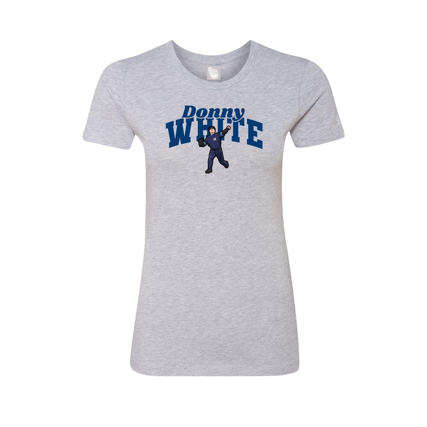Fitted Women's Tee — Signature Arch in Grey