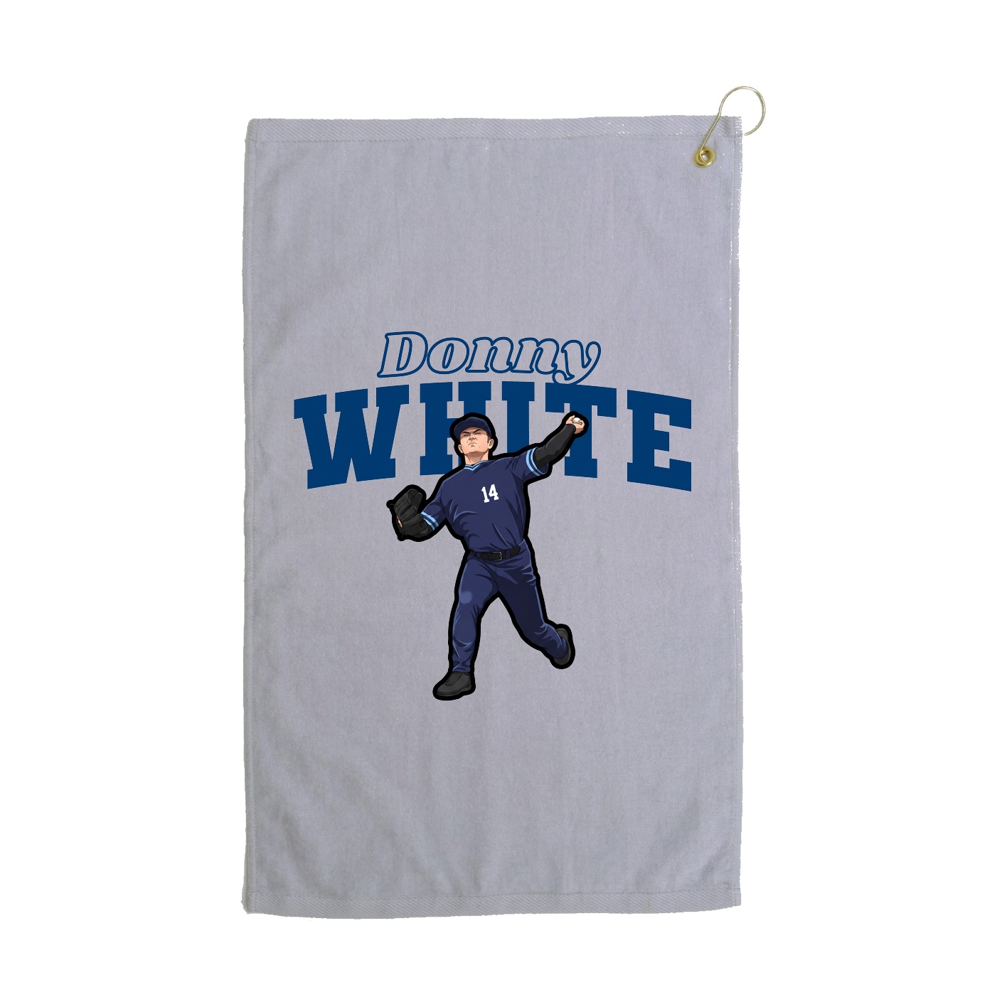 Golf Towel — Name Arch in Grey